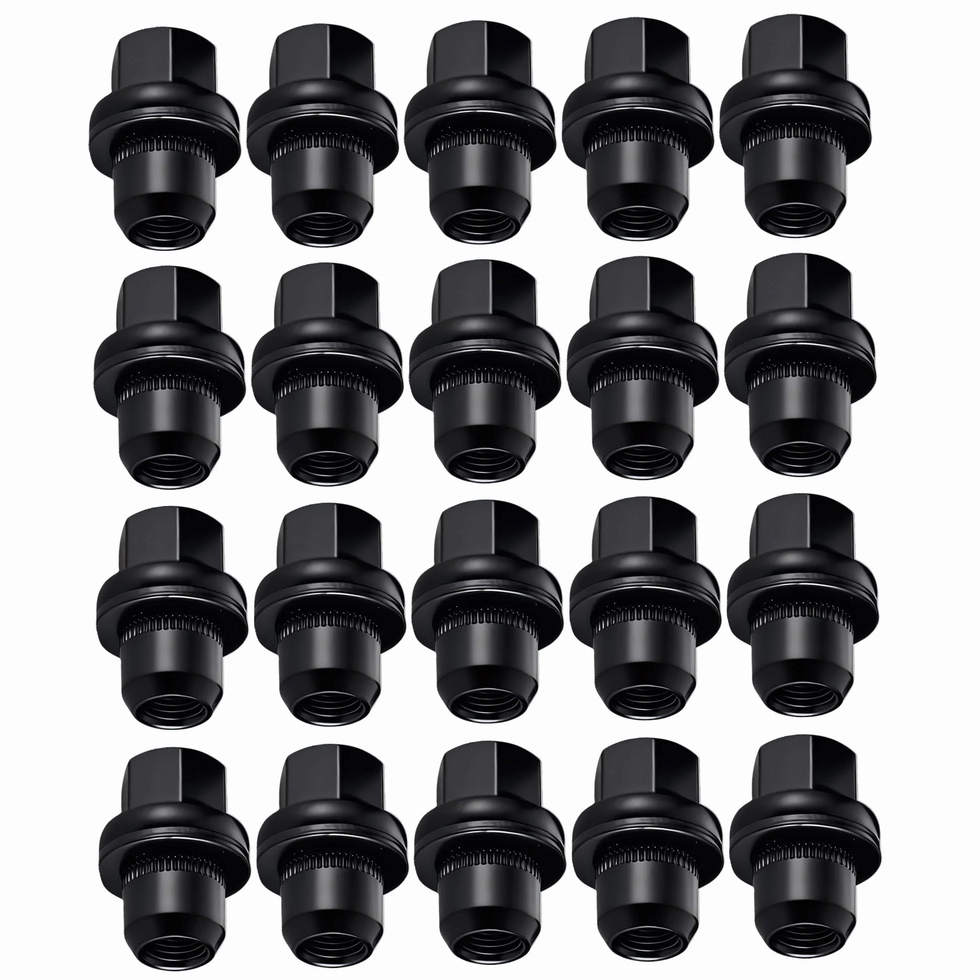 20 dadi per ruote M14 x 1,5 professionali per Land Rover Discovery per Range Rover Sport 3 4 per Range Rover L322, dadi cromati con estremità chiusa, ricambio RRD500590 LR068126 (nero)