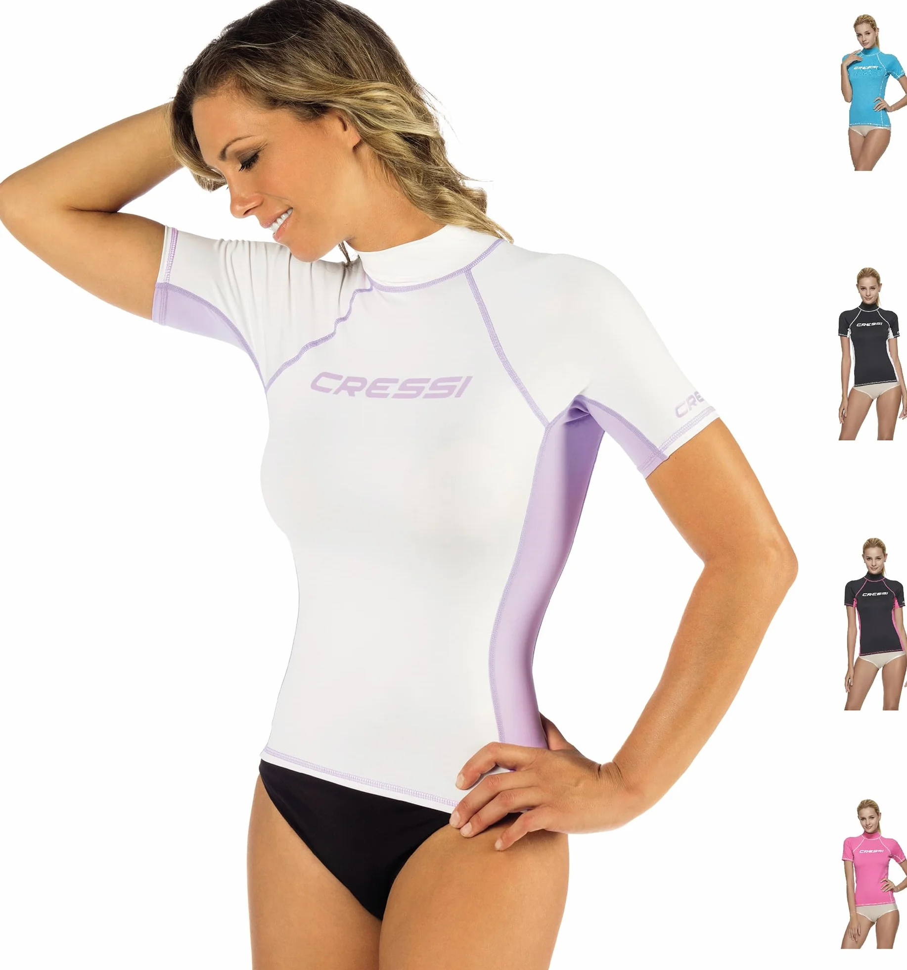 CRESSI Rash Guard Maglia Protettiva a Maniche Corte, Protezione Solare UV/UPF 50+