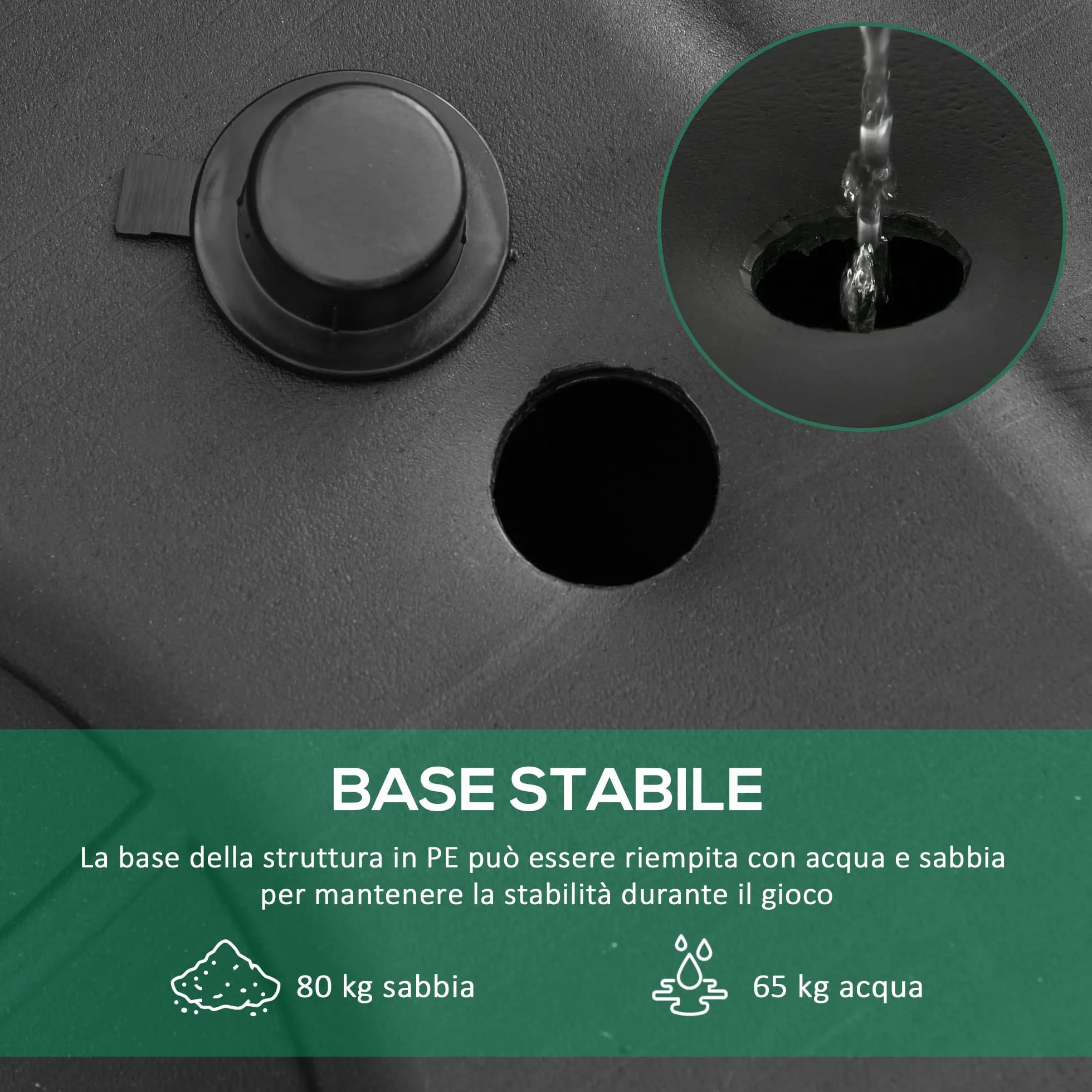 HOMCOM Canestro Basket Altezza Regolabile 160-305cm, Base con Ruote, Tabellone in PVC Trasparente