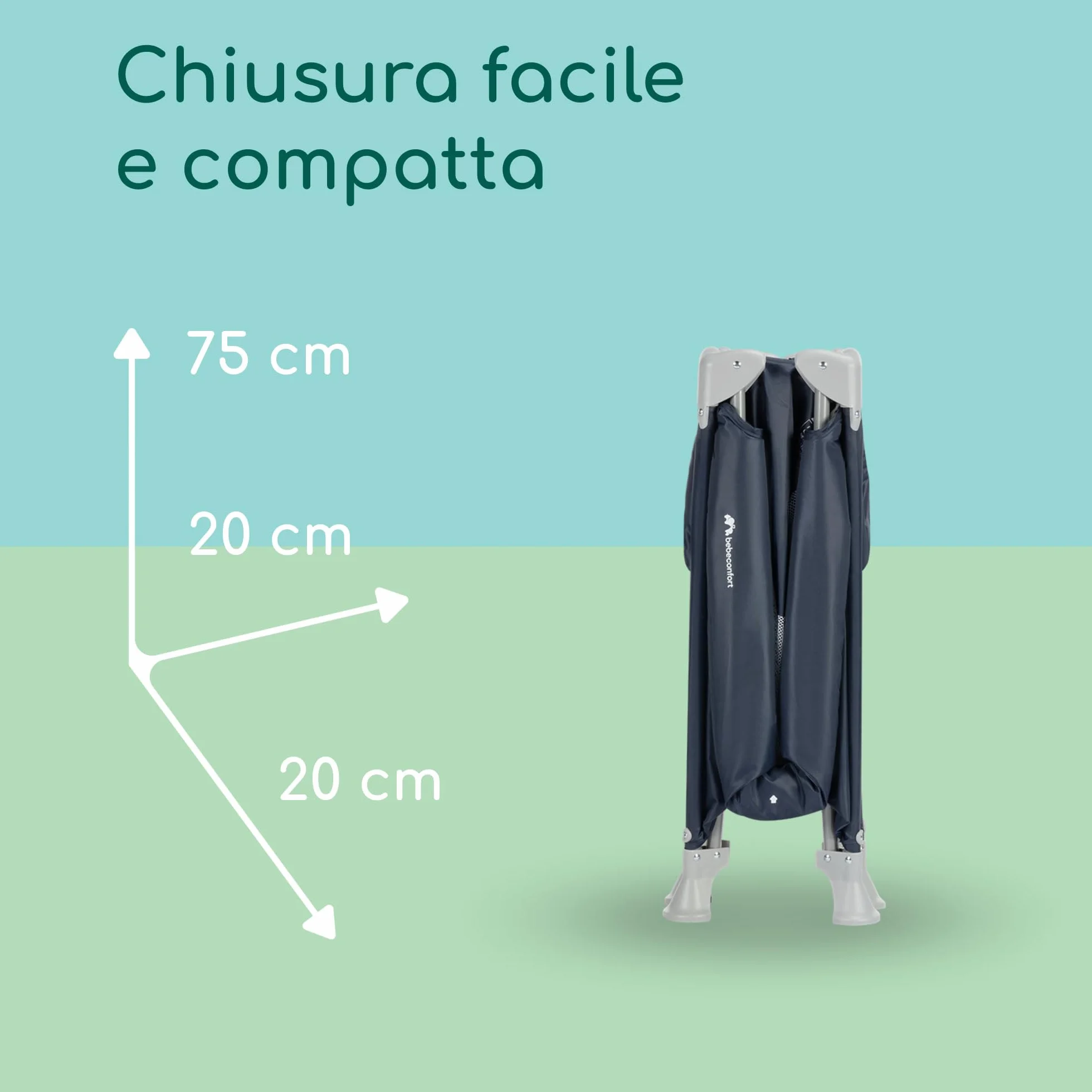 Bebeconfort Sweet Dreams Lettino da Campeggio per Bambini 0-3 anni 15 kg Pieghevole Leggero Materasso Imbottito Navy Blue