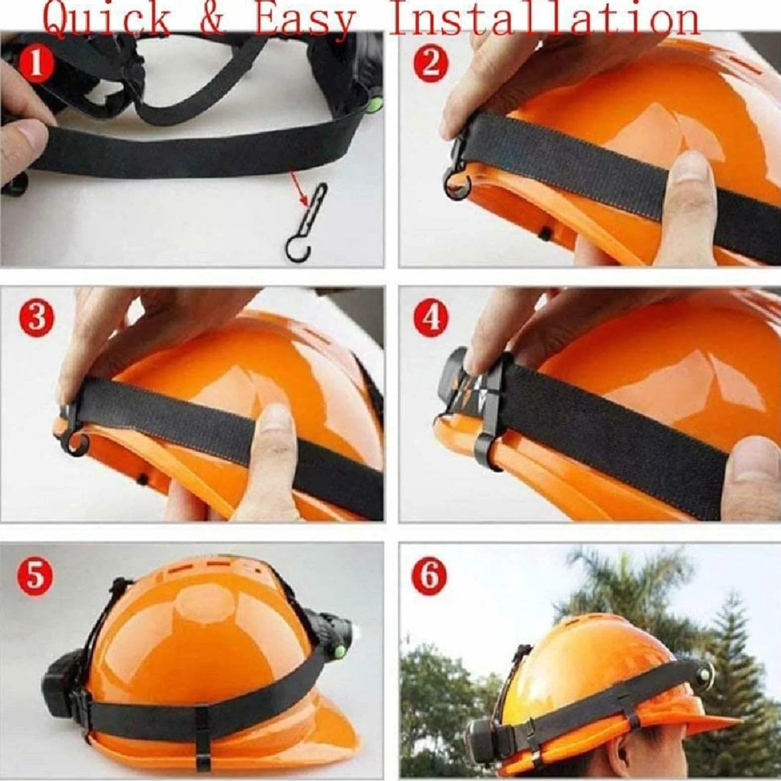 Ganci per fari del casco - clip portatili antiscivolo per caschi da lavoro leggeri