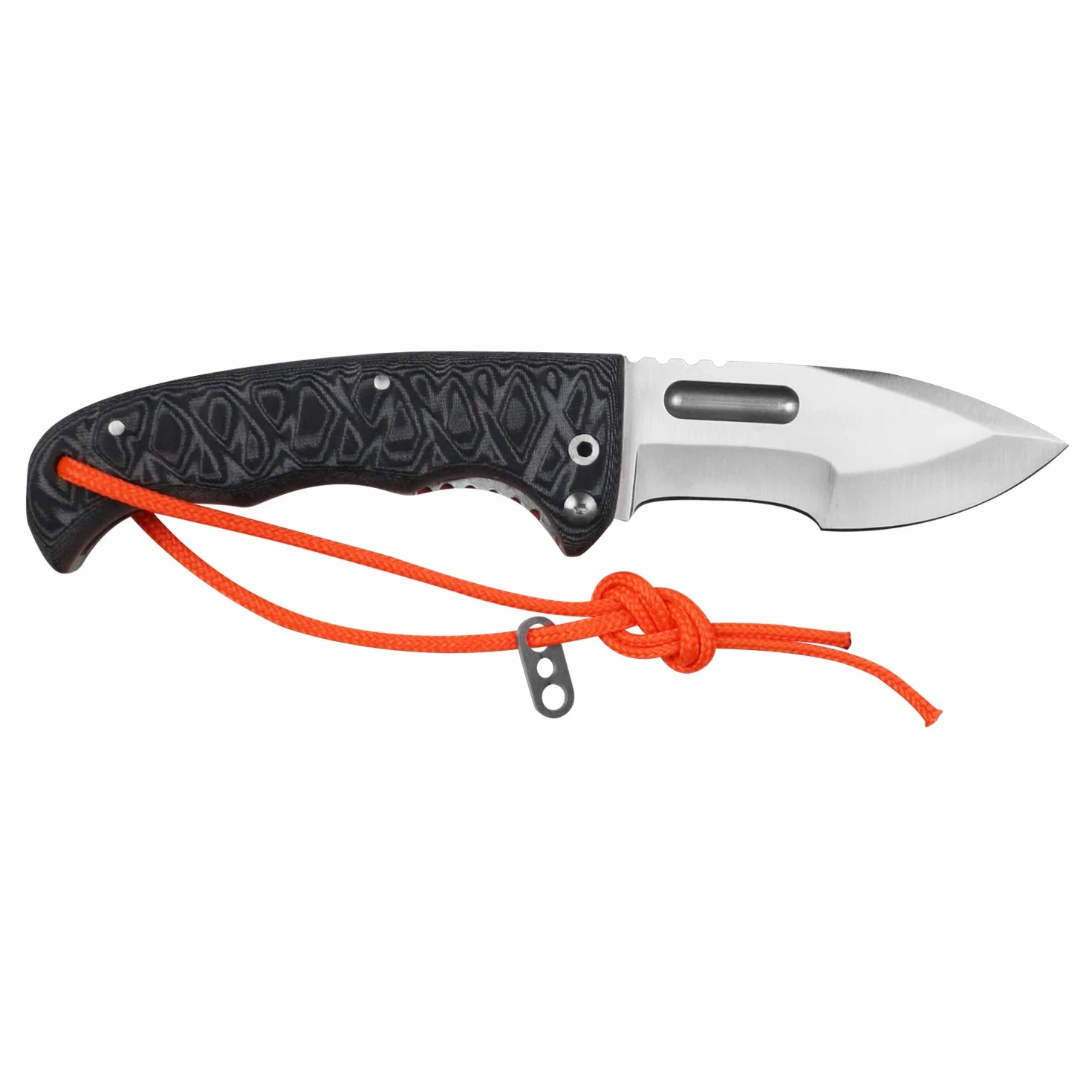 iFIELD EL29120 Coltello da caccia pieghevole Bushcraft Sopravvivenza Escursionismo Campeggio, lama in acciaio inox MOVA-58 con Micarta Handle con separatore arancione, Made in Albacete (Spagna)