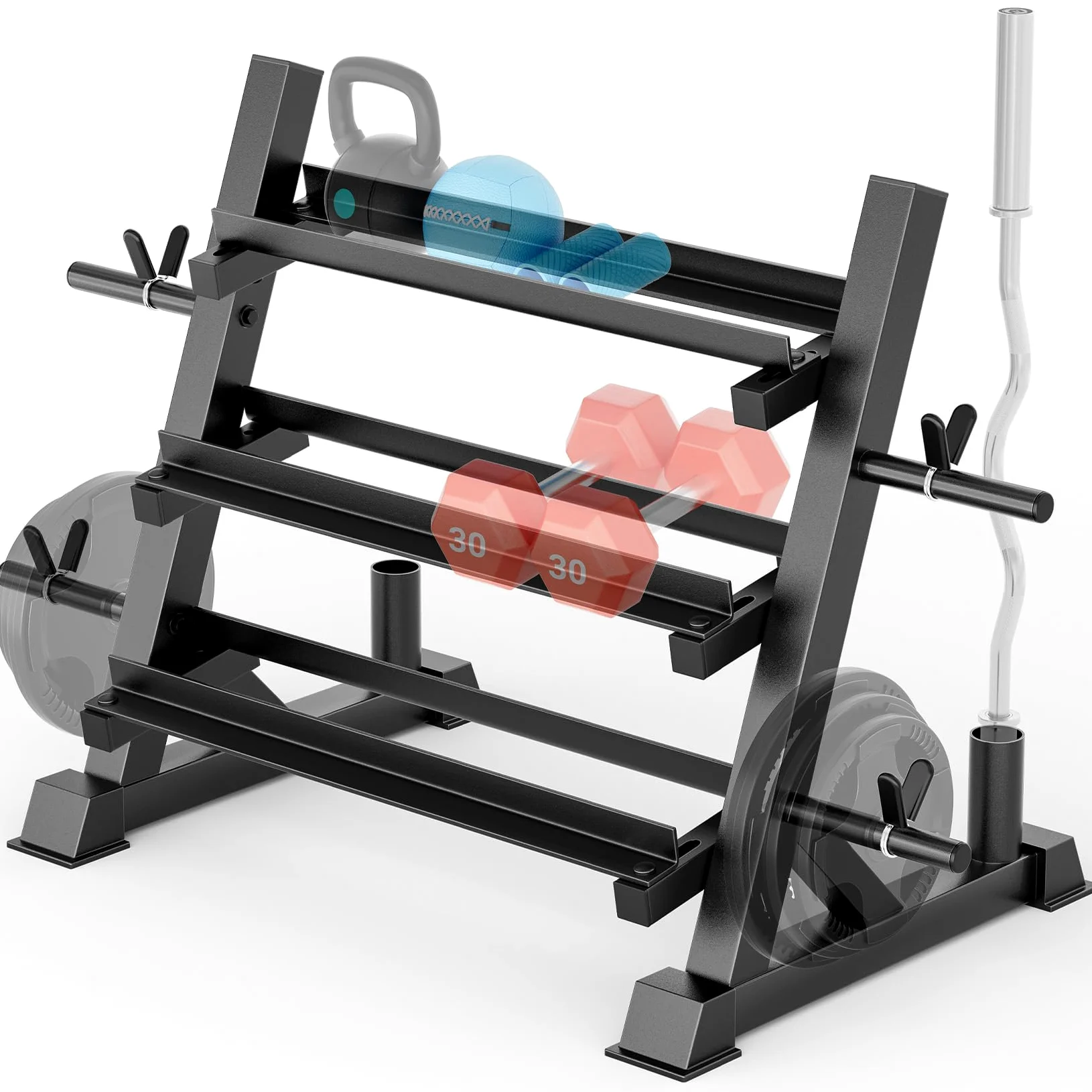 YOLEO Rack Palestra - Rastrelliera pesi Regolabile Porta pesi Palestra Casa, Porta Dischi Palestra pesi Pesanti Supporto per Manubri