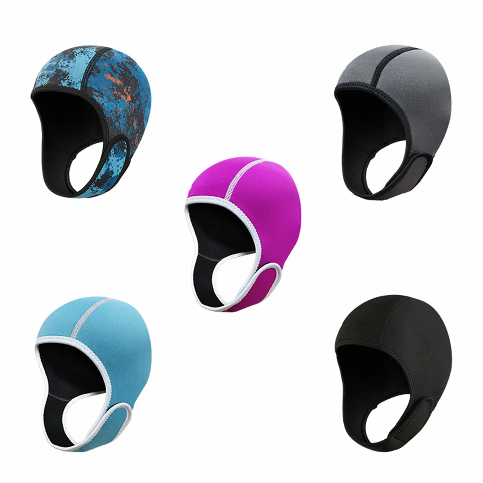 Cappuccio da Immersione in Neoprene 2 mm Elastico Caldo con Sottogola