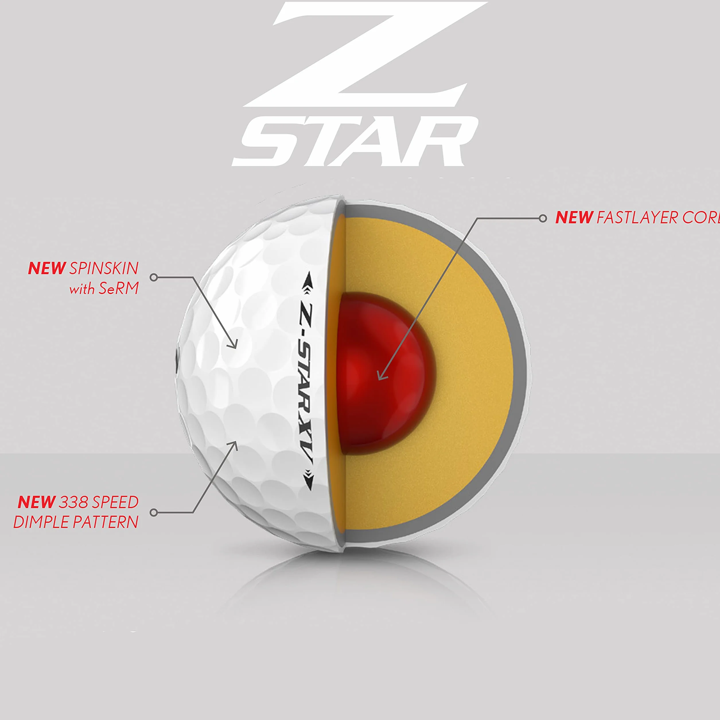 Srixon Z Star XV 7 Tour Yellow Dozzina Palline da Golf Uretano 4 Pezzi