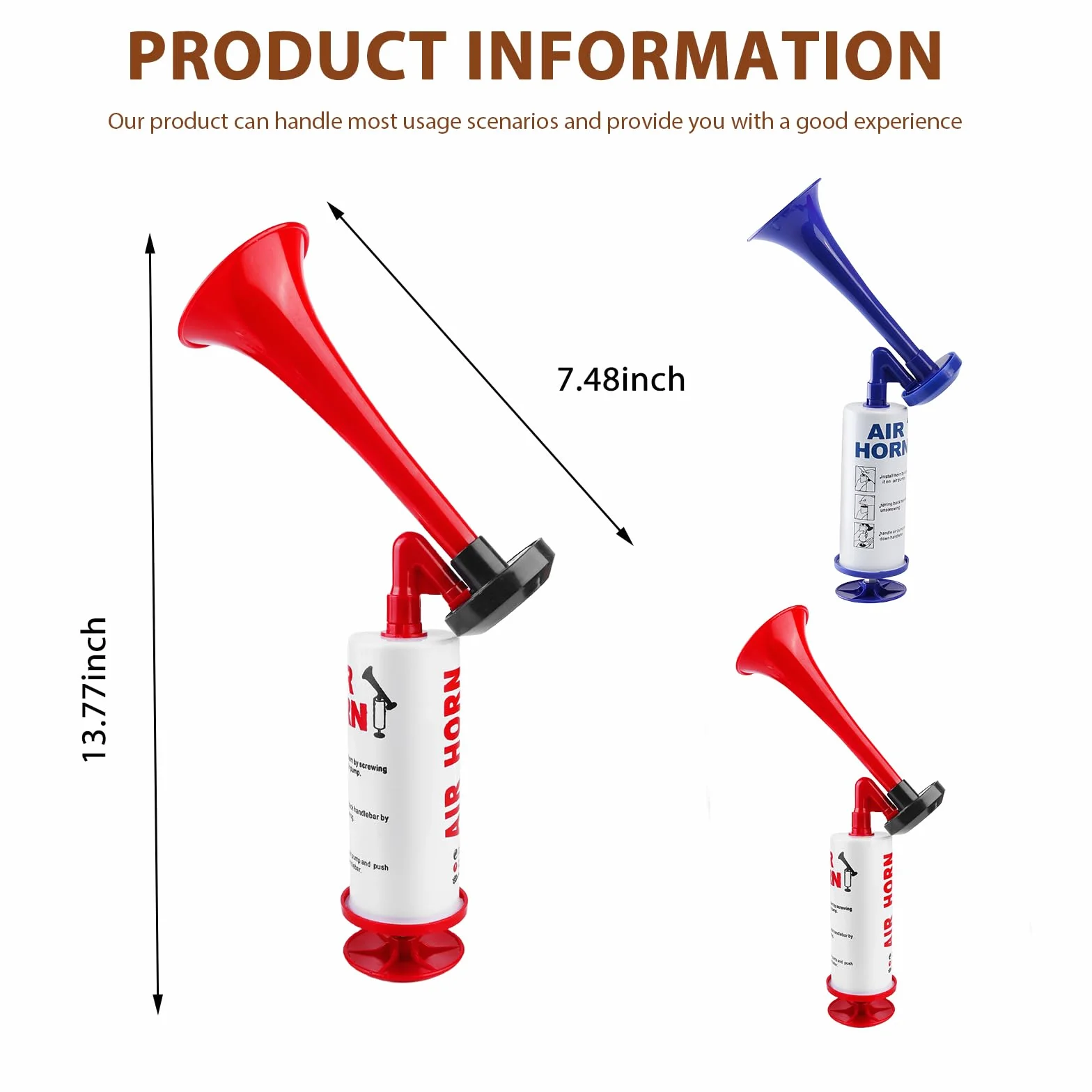 Tromba a Pressione 2 Pezzi, Air Horn ad Aria Compressa, Tromba di Segnalazione per Calcio, Pallamano, Arbitro