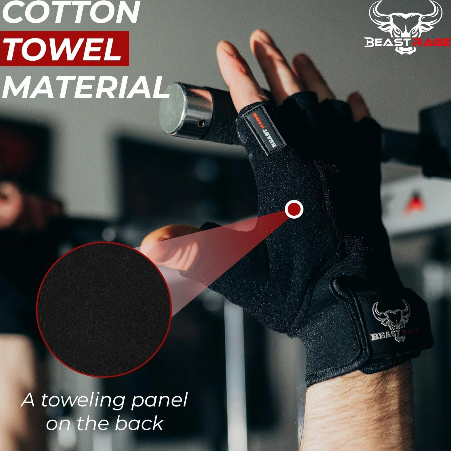 BEAST RAGE Guanti Palestra Sollevamento Pesi Ciclismo Guanto Training Traspiranti Aderenti Uomo Donna