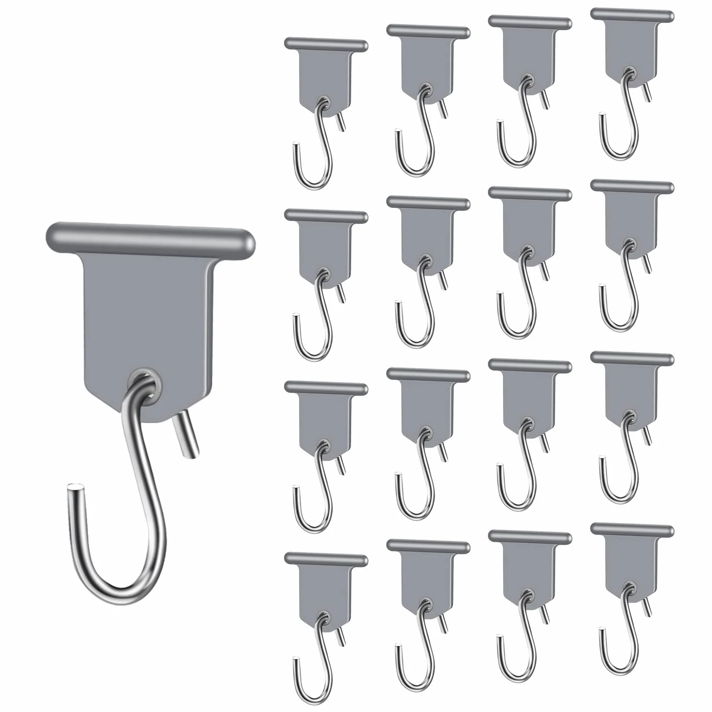URAQT 17 Pezzi Ganci per Tende da Campeggio a S con Cremagliera Perforata per Tendalino Camper, Roulotte, Giardino