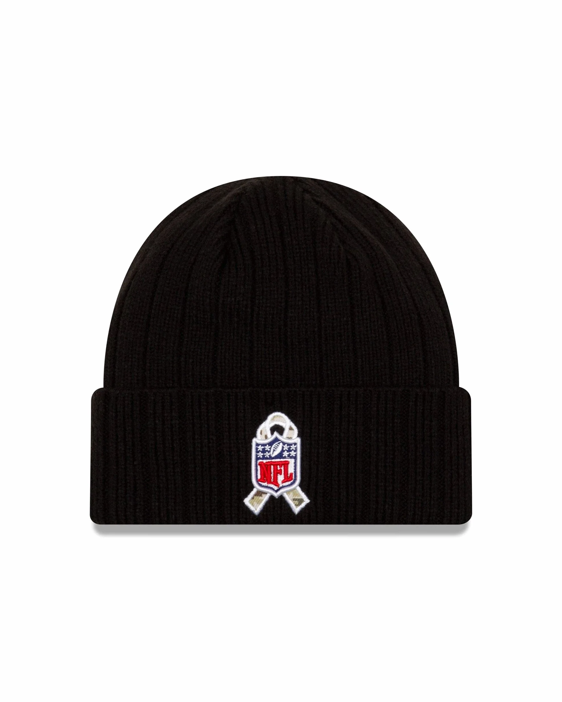 New Era Salute to Service Beanie NFL 2023 Nero Logo Squadra
