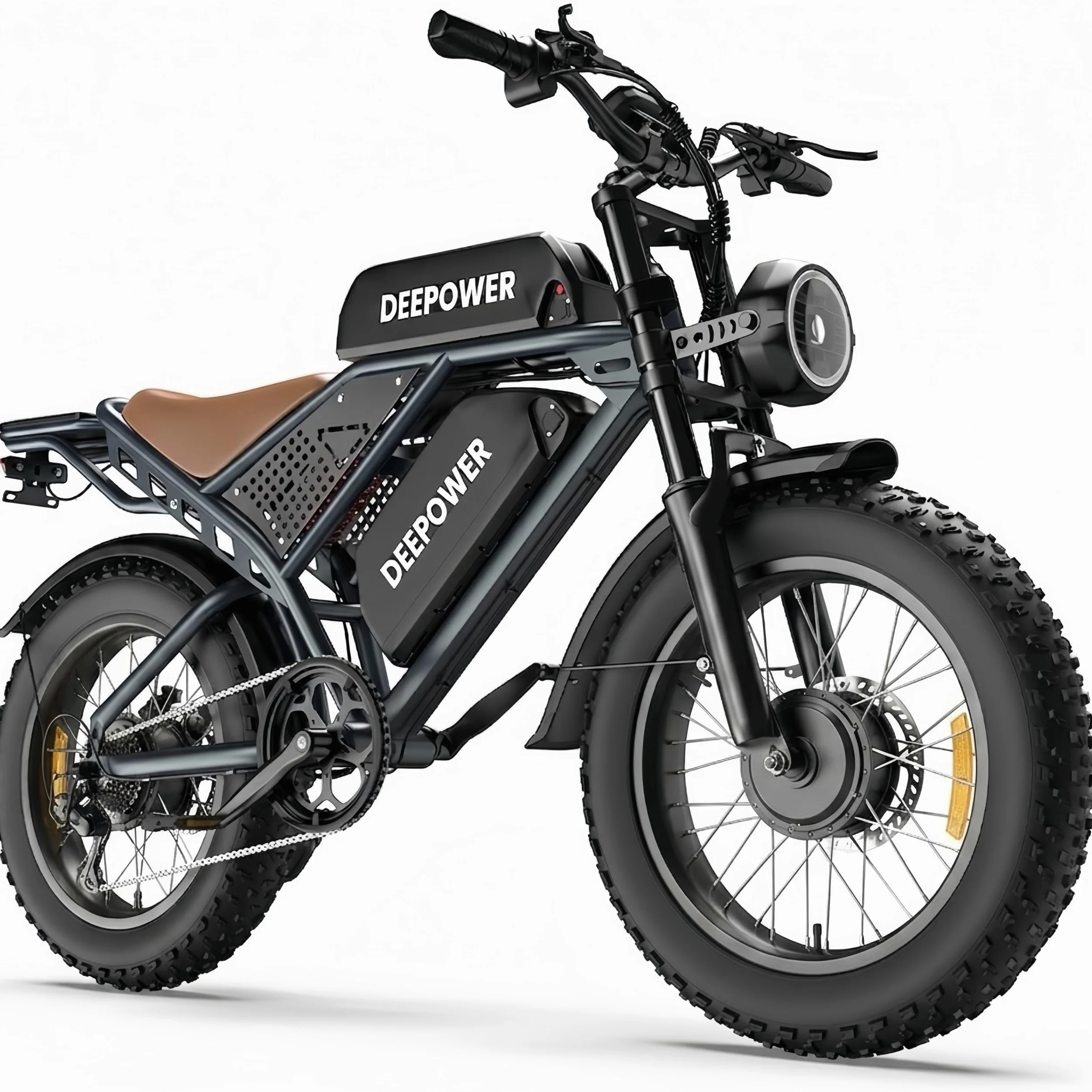 S8 Bici Elettrica 20 Pollici, Doppio Motore ad Alte Prestazioni, Doppia Batteria Rimovibile 48V 60Ah, Autonomia 120-250 KM, Sospensione Idraulica, Cambio Shimano 7 Velocità, E-Bike Uomo Donna
