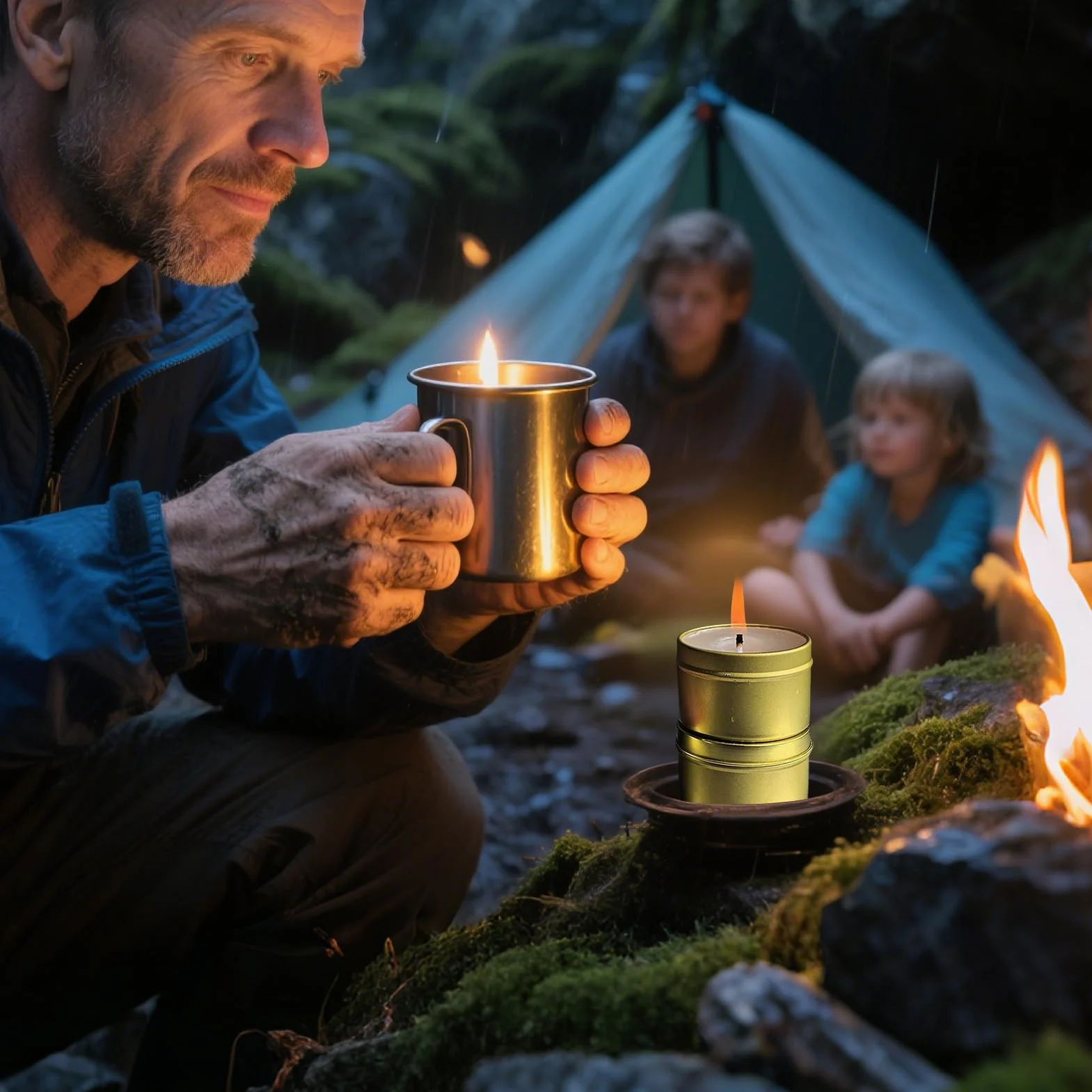 Candele antivento portatili per campeggio, luminose continue, senza odore, per avventure all'aperto