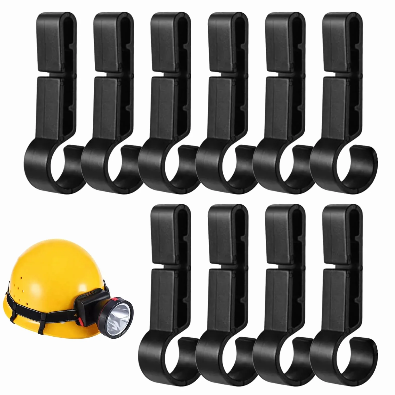 Clip per luci per elmetto rigido 4,6 x 1,5 x 1 cm montaggio casco fissare faro torcia cappelli sicurezza leggeri costruzioni miniere campeggio