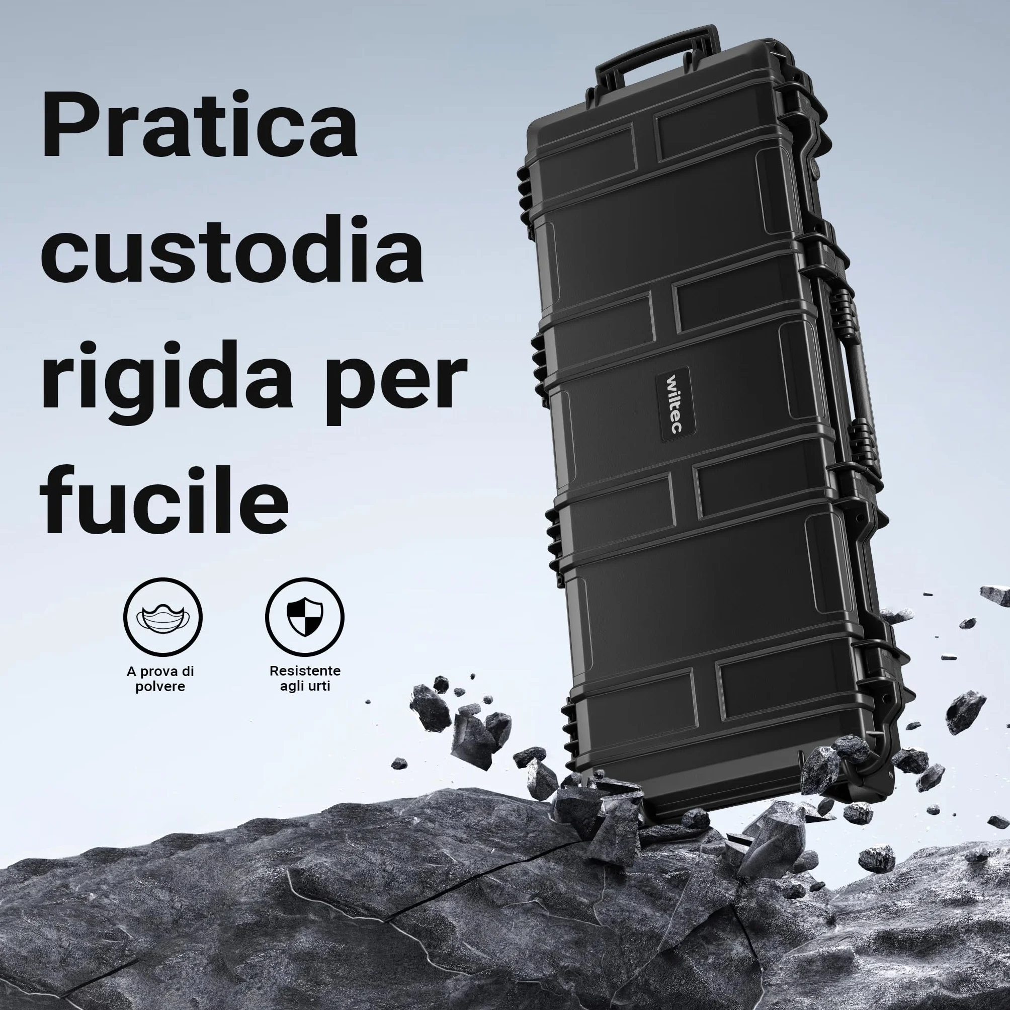 Wiltec Valigetta porta armi 97,8 x 42 x 17,3 cm per armi lunghe