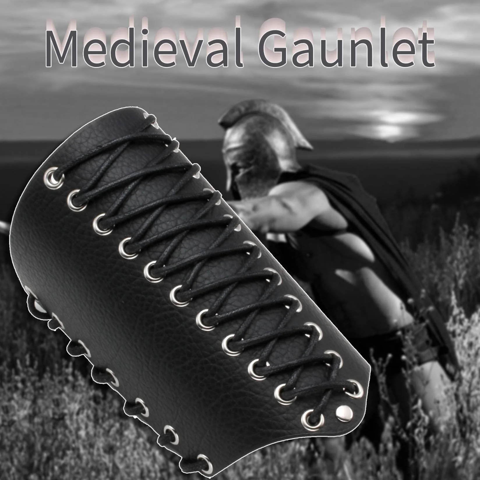 MILAKOO 2 pezzi guanti da braccio steampunk polsino PU pelle costume