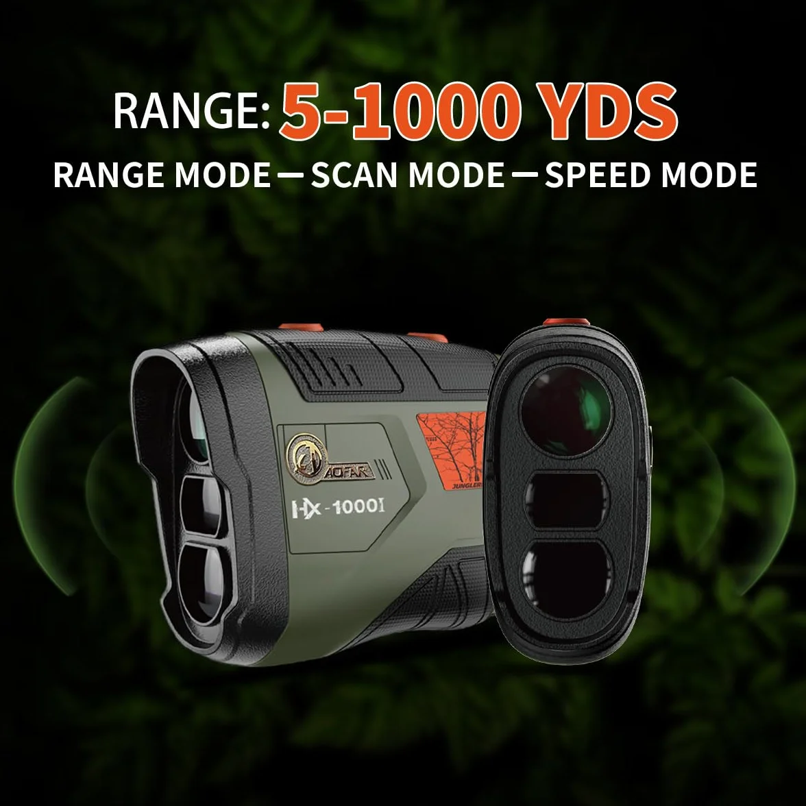 AOFAR Telemetro Caccia, HX-1000I, 1000 Metri con Angolo e Distanza Orizzontale, Telemetro Per Tiro con l'Arco, Modalità Distanza, Scansione, Velocità, Batteria Gratuita, Confezione Regalo, waterproof