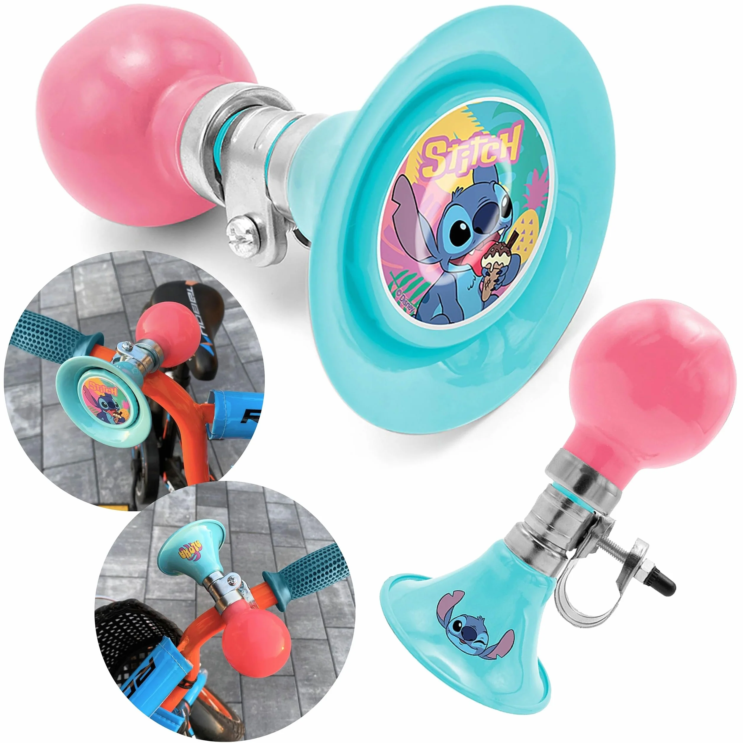 Disney Stitch TROMBETTA da Bicicletta CLACSON Squeaker Campanello da Ragazza