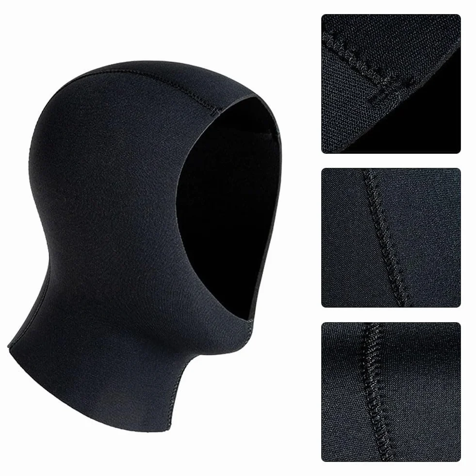 Cappuccio in Neoprene 3 mm 5 mm per Immersioni Subacquee Snorkeling Surf Nuoto L/XL Nero