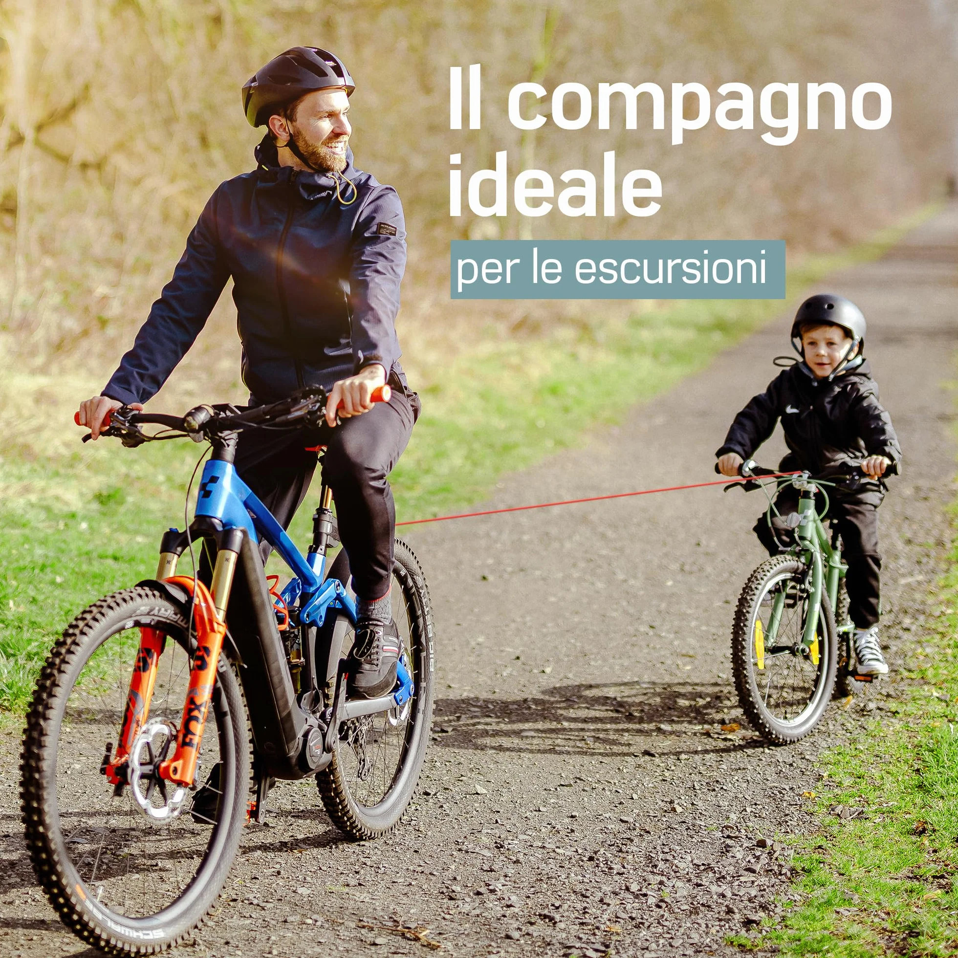 Corda da traino per bicicletta Borgen, portata 120 kg, per bambini e adulti