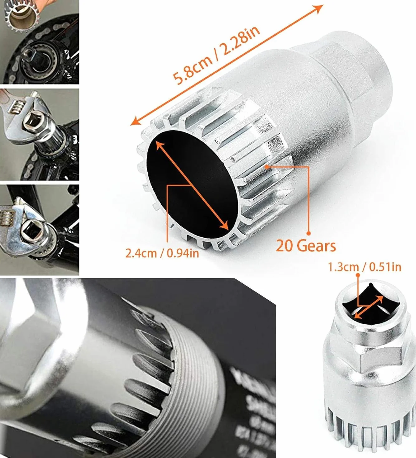 Estrattore per Manovella Bicicletta e Strumento per Movimento Centrale con Chiave 16 mm Set Attrezzi