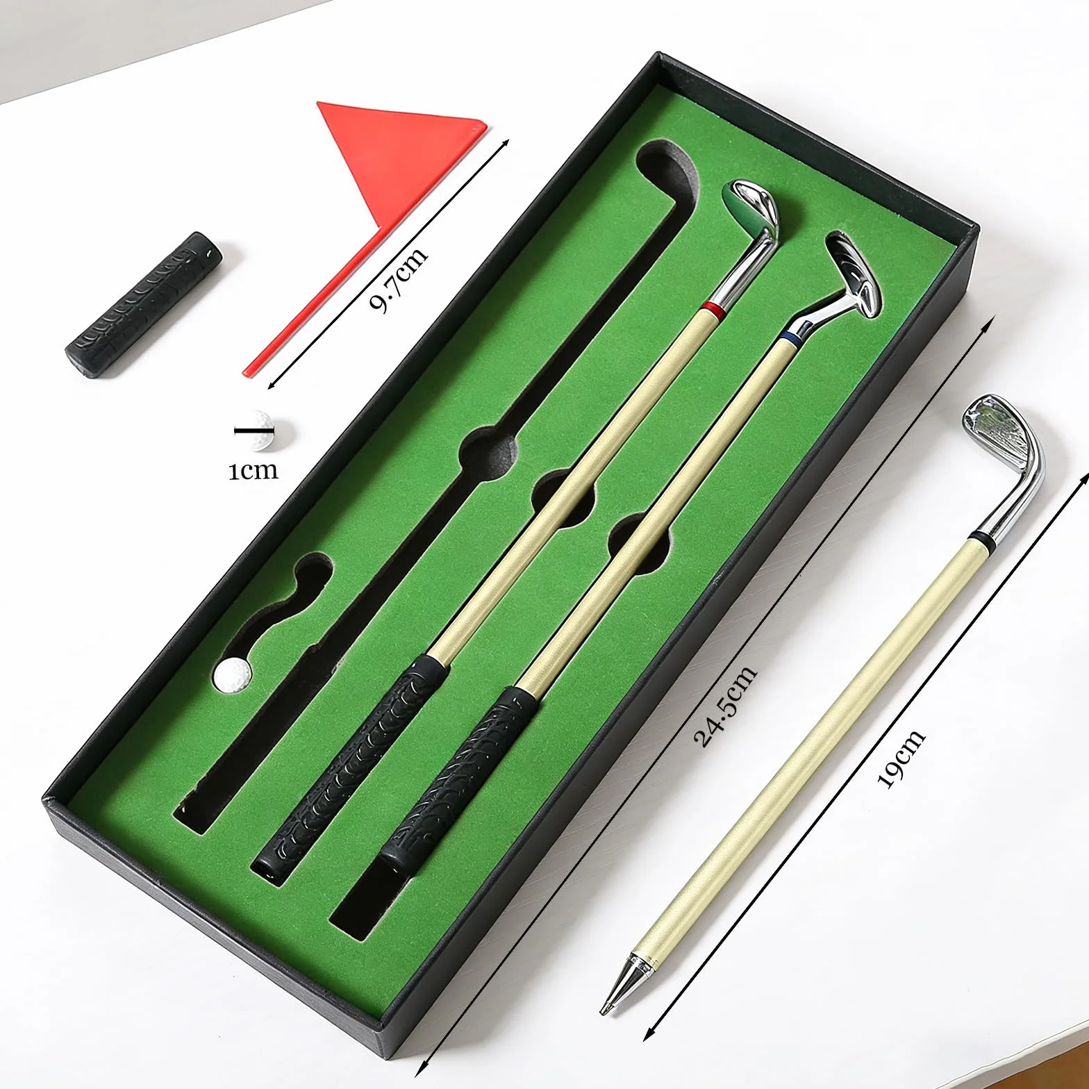 Set Regalo da Golf 3pcs Penne a Sfera con Scatola Nera per Uomini
