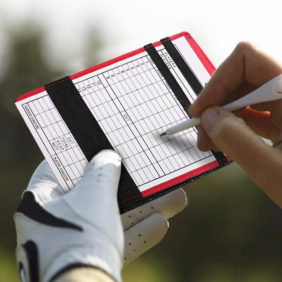 DONGKER Porta Carte da Golf Custodia Segnapunti in Pelle PU con Matita