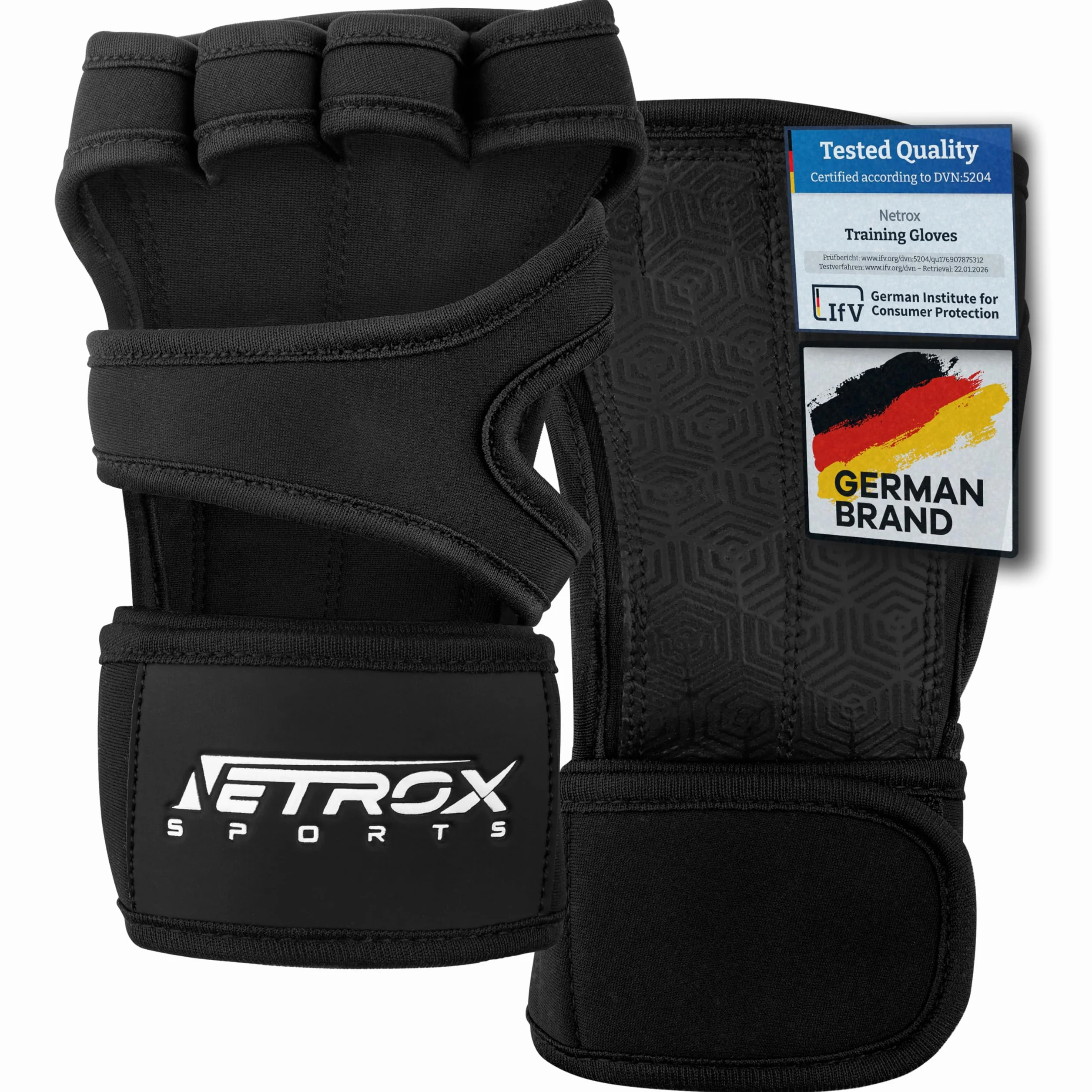 NetroxSports Guanti Palestra Uomo Donna 40cm Polsini Antiscivolo Traspirante Fitness Gym Gloves