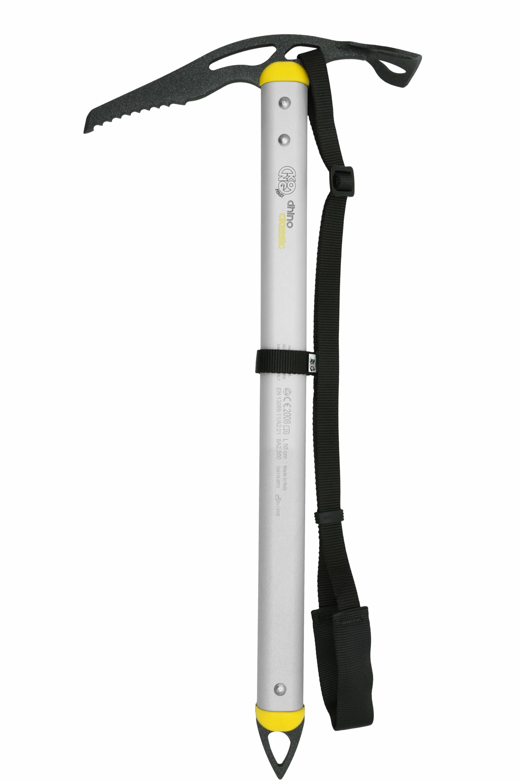 Kong. Dhino Classic. Piccozza da Alpinismo. Corpo in Alluminio Leggero, Becca e Puntale in Acciaio Zincato. Grip Superiore. Certificata CE EN 13089/1. Made in Italy.