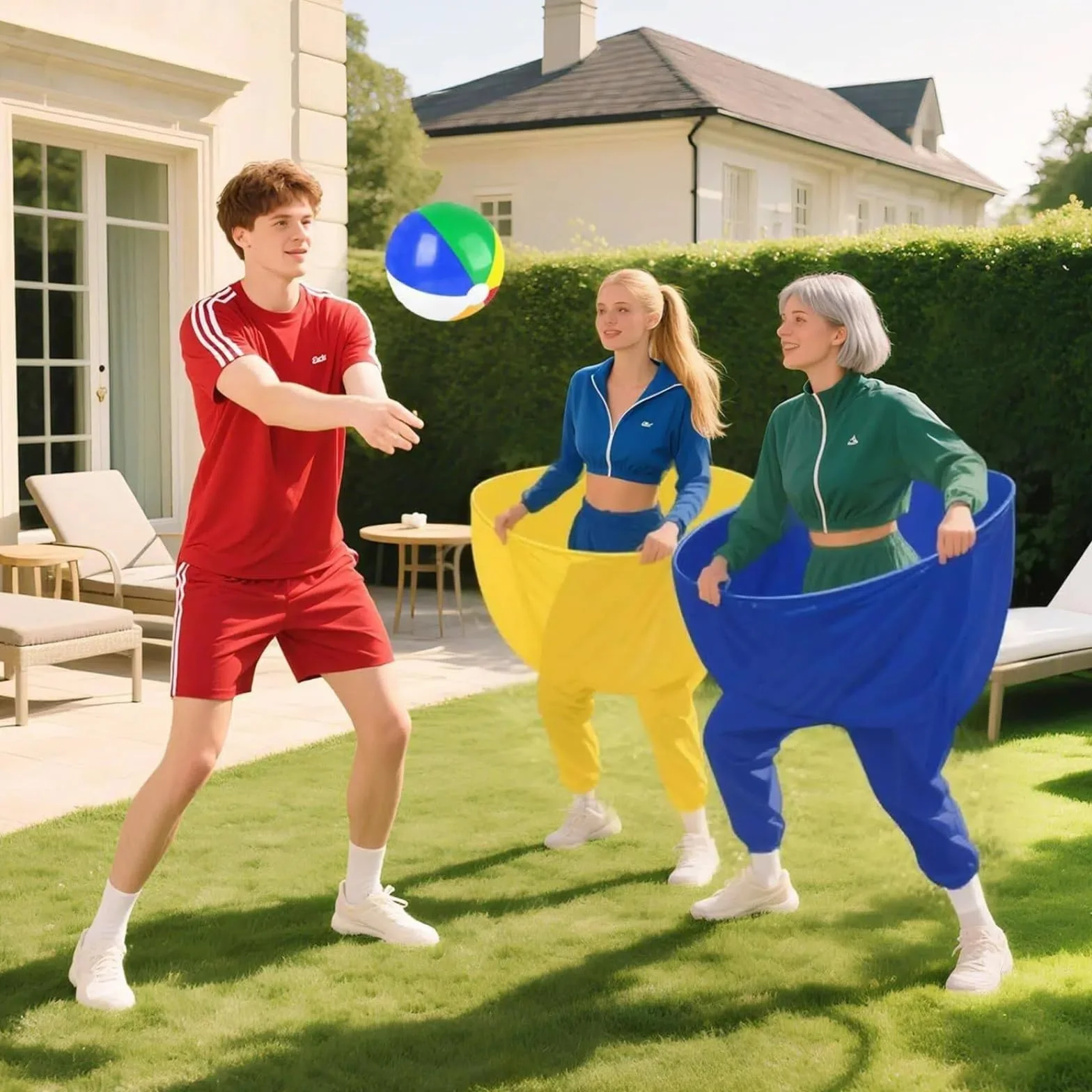 Granny Pants Yard Game per adulti e bambini, gioco di palla rimbalzante con 10 palle, 2 pompa