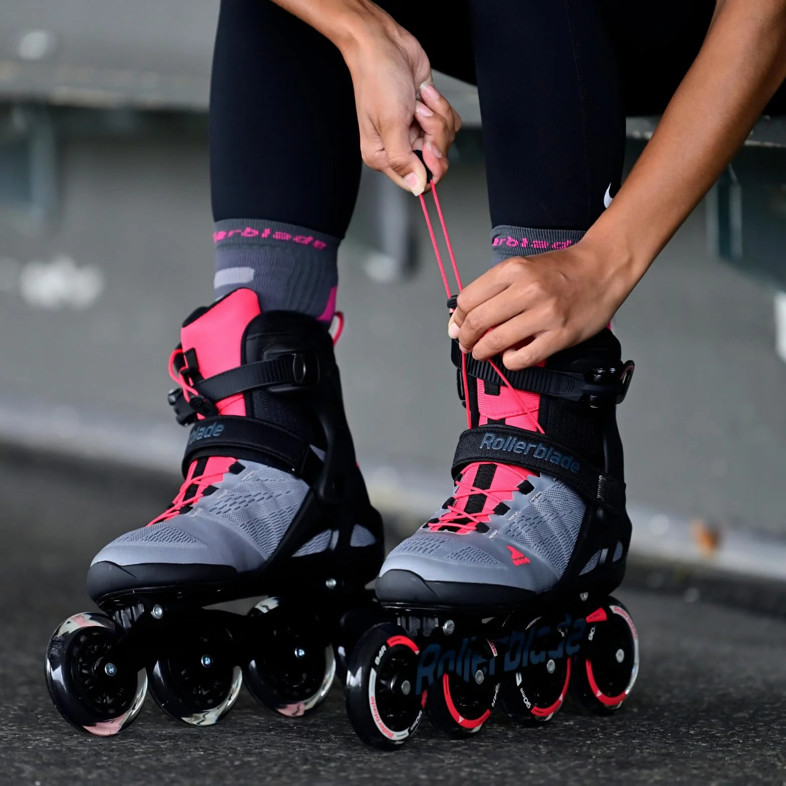 Rollerblade MACROBLADE 90 W, Pattini in linea, grigio neutro/rosa paradiso, donna