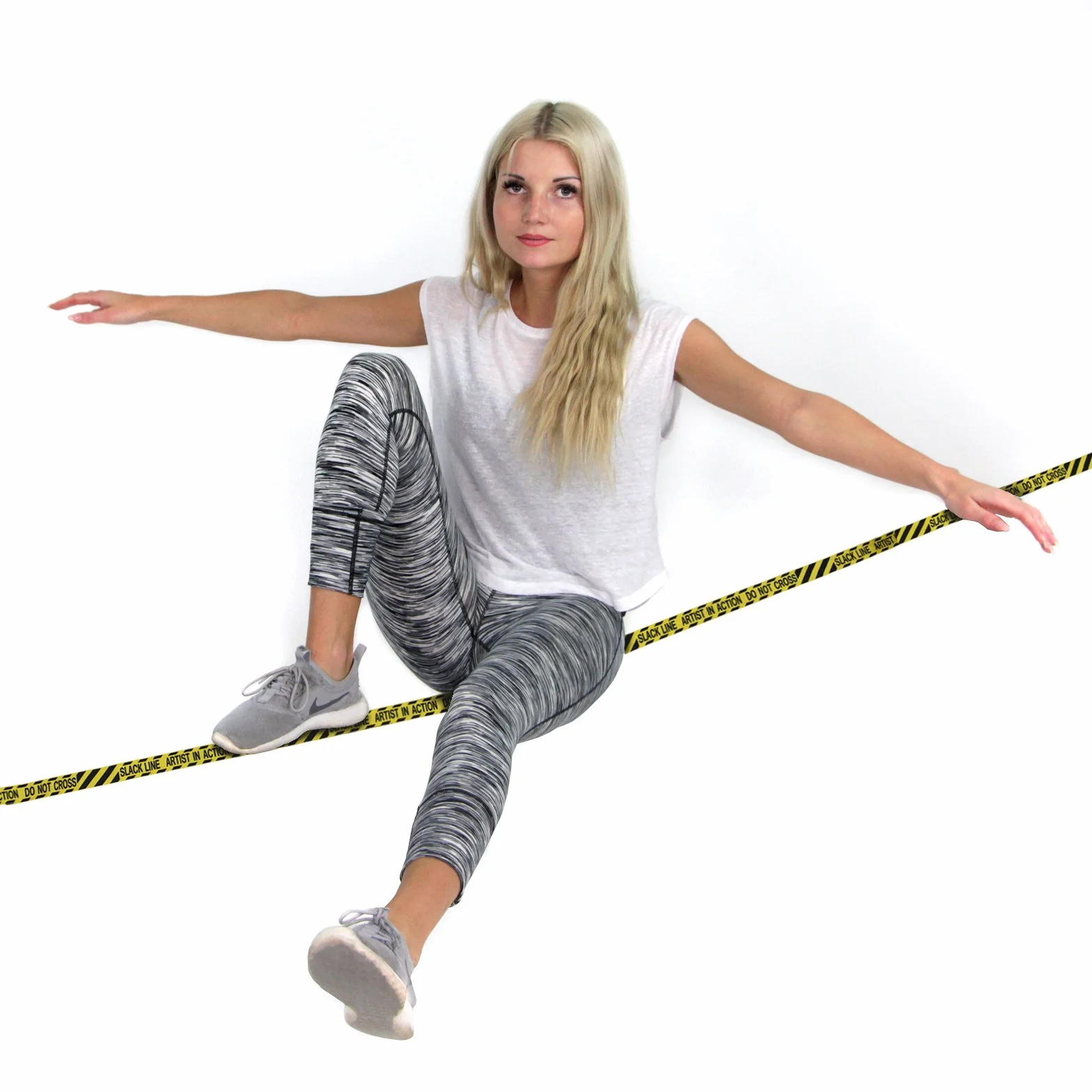 ALPIDEX Slackline 15 m per principianti e esperti, carico max 2 tonnellate, borsa da trasporto, giallo