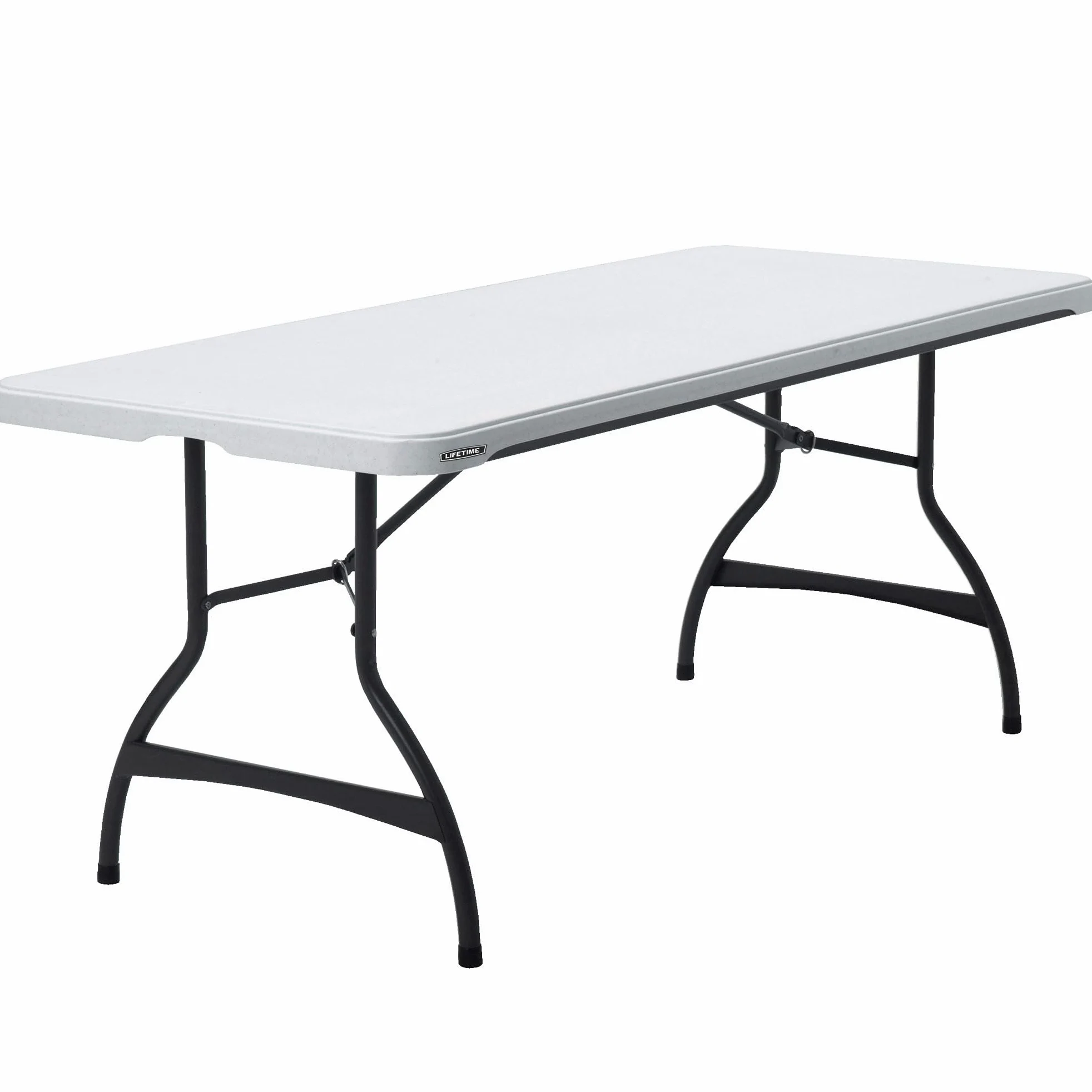 LIFETIME 92118 - Tavolo Pieghevole Rettangolare ultraresistente in Granito Bianco | Tavoli da Esterno e da Interno per Giardino, terrazza, Eventi e Catering | Misure 182x76cm, Altezza 74cm