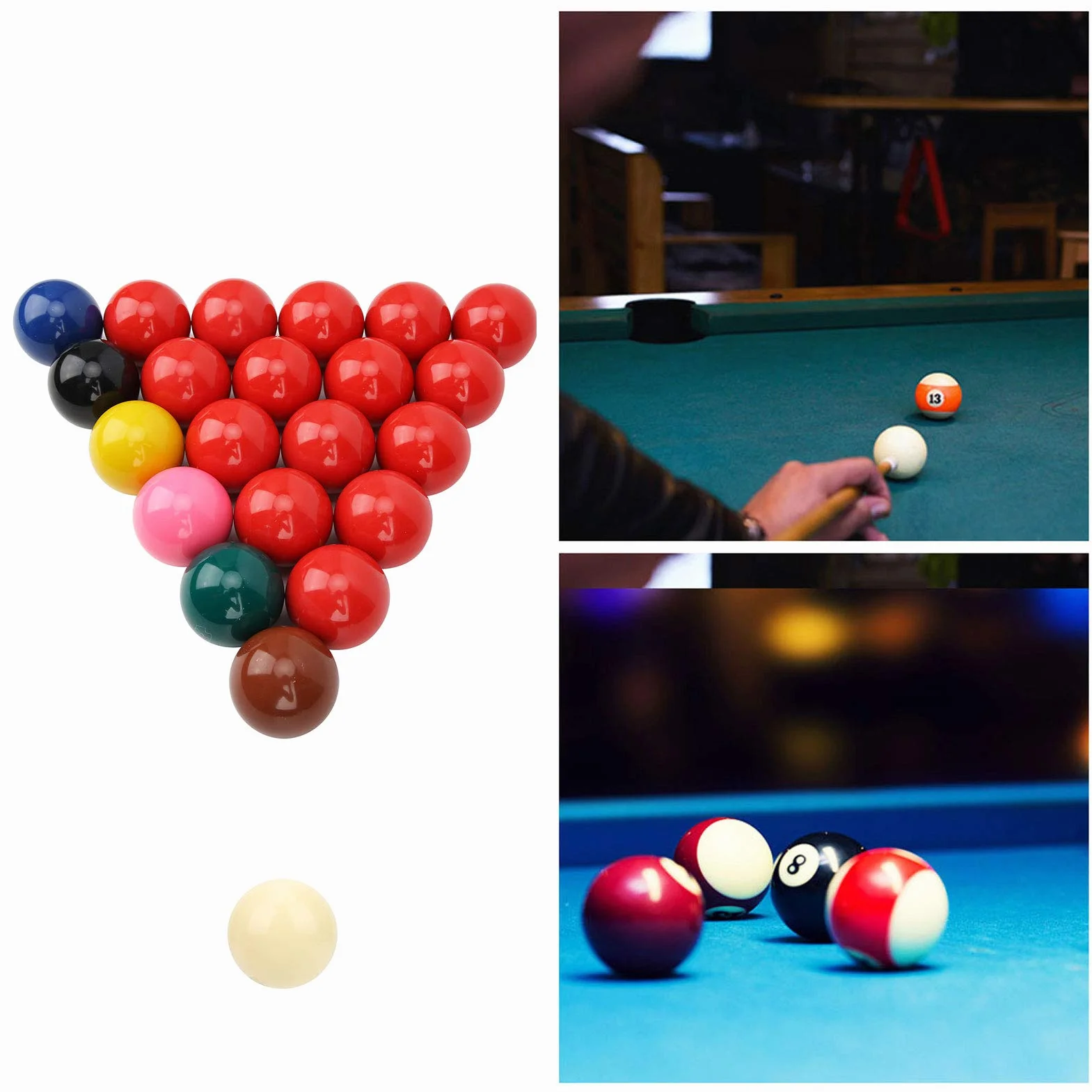 Palline da Biliardo 22 Pezzi 52.2mm Resina Polvere di Calce