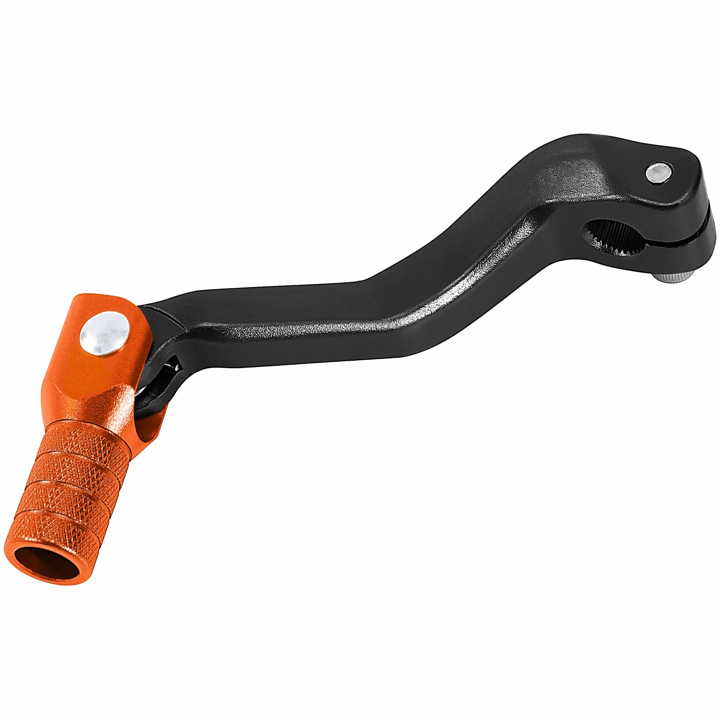 Tunejoy Leva del Cambio Pieghevole per Moto in Alluminio Universale per 50cc 70cc 90cc 110cc 125cc Scooter Pit Bike Dirt Bike Ciclomotore 119x52mm Nero + Arancio