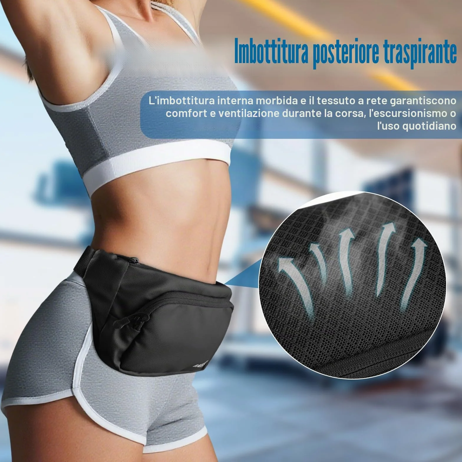 HAISSKY Marsupio Cintura da Corsa Impermeabile Uomo Donna Running Borsa a Tracolla Jogging Viaggi