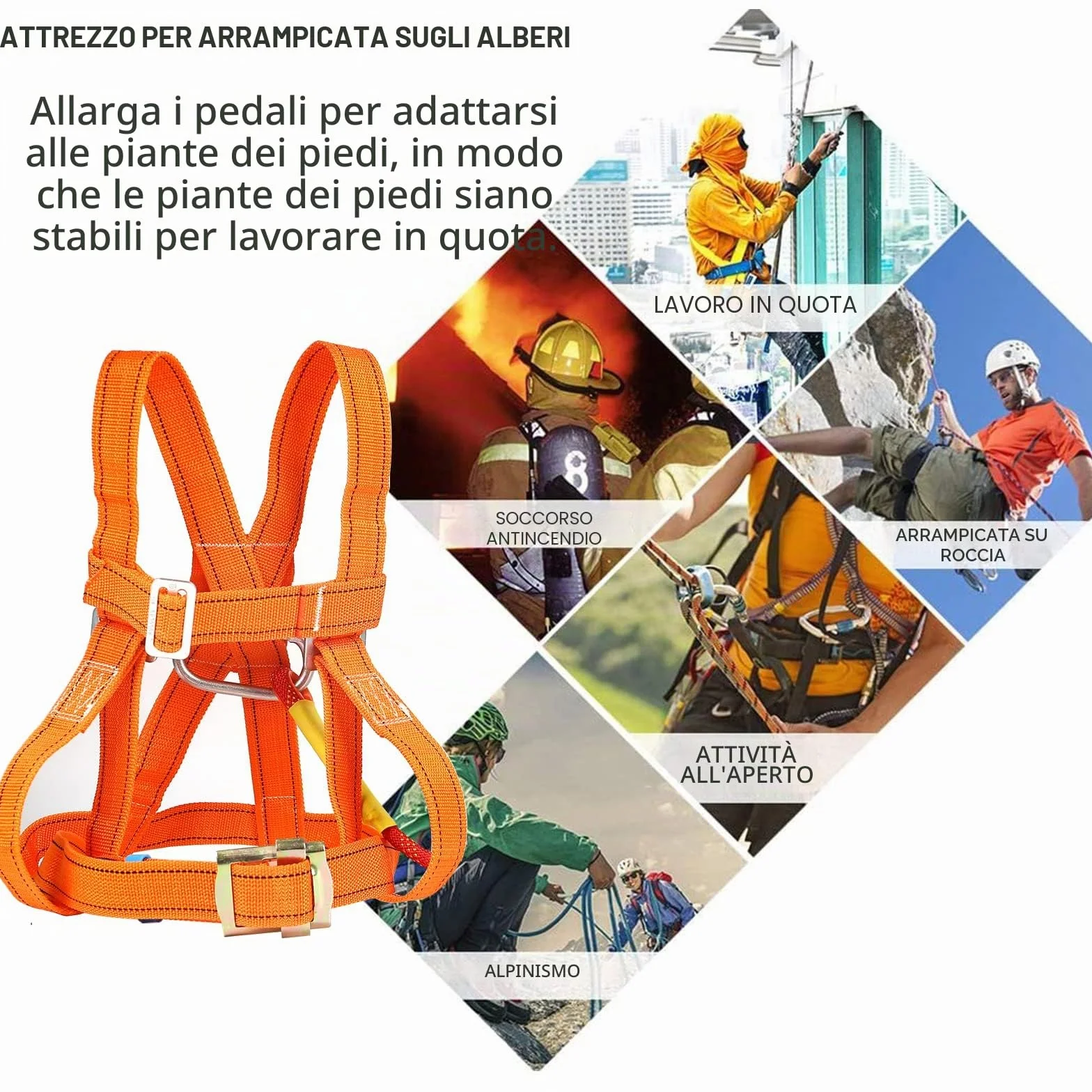 Cintura di sicurezza anticaduta regolabile per lavoro aereo, set di protezione multiuso