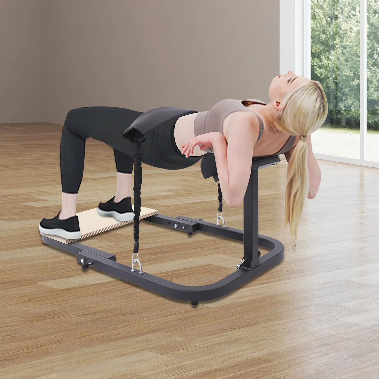 Panca Hip Thrust per allenamento dei muscoli del gluteo, pieghevole, panca fitness ad alta resistenza con 2 livelli di resistenza, cuscino ad alta densità e piastra antiscivolo, portata fino a 150 kg