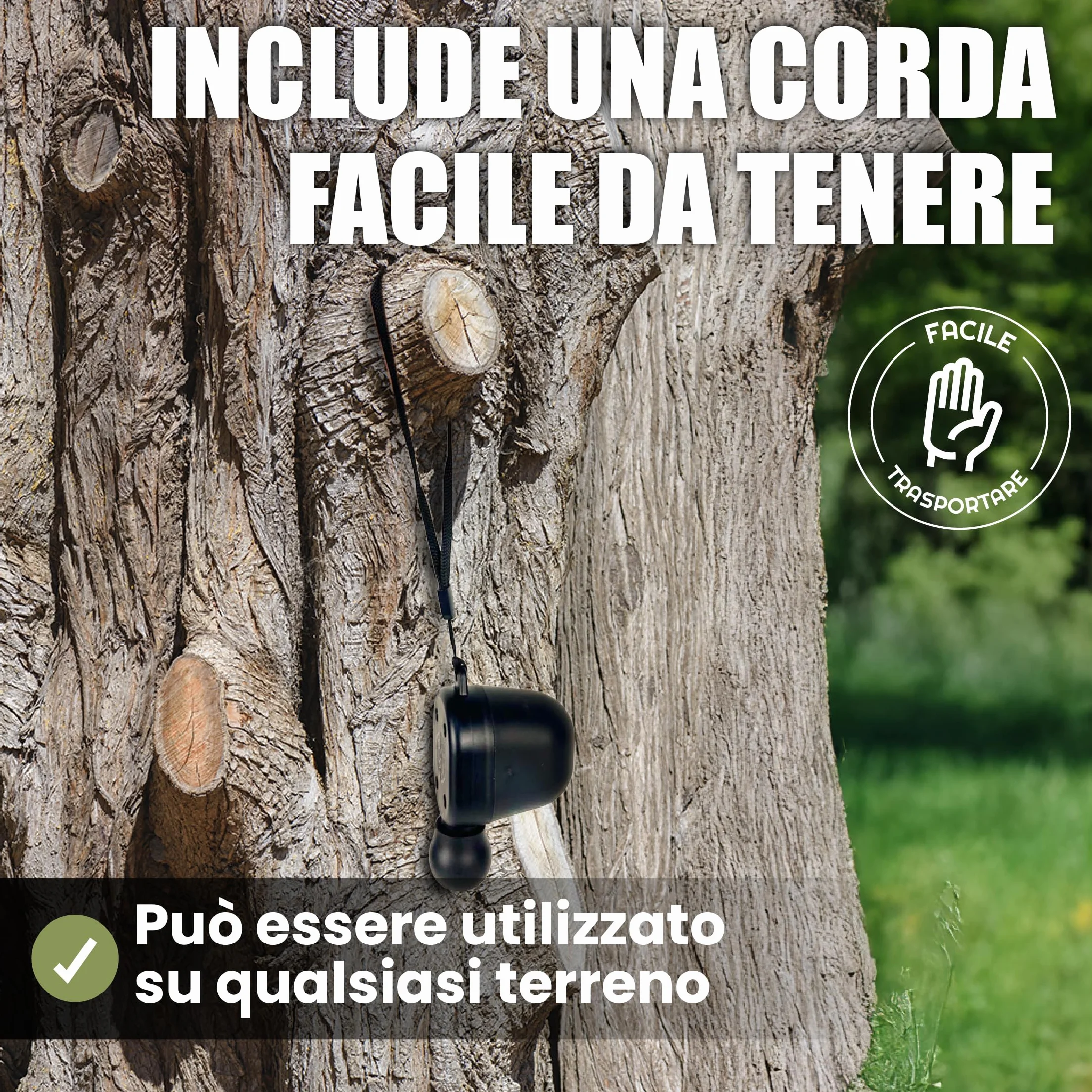 Buttolo Capriolo Originale – Richiamo Efficace per Capriolo Maschio con Corda e Manuale Multilingue