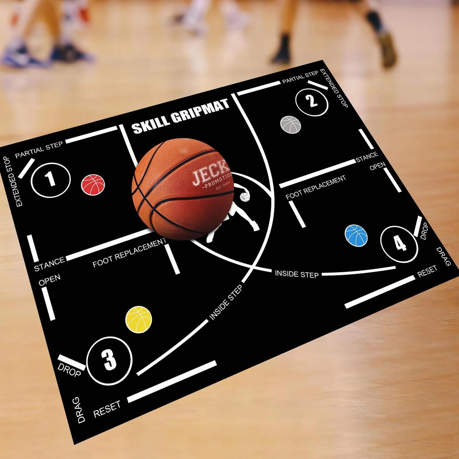 Tappetino da Basket Antiscivolo 120x86 cm - Ausili per Allenamento Agilità