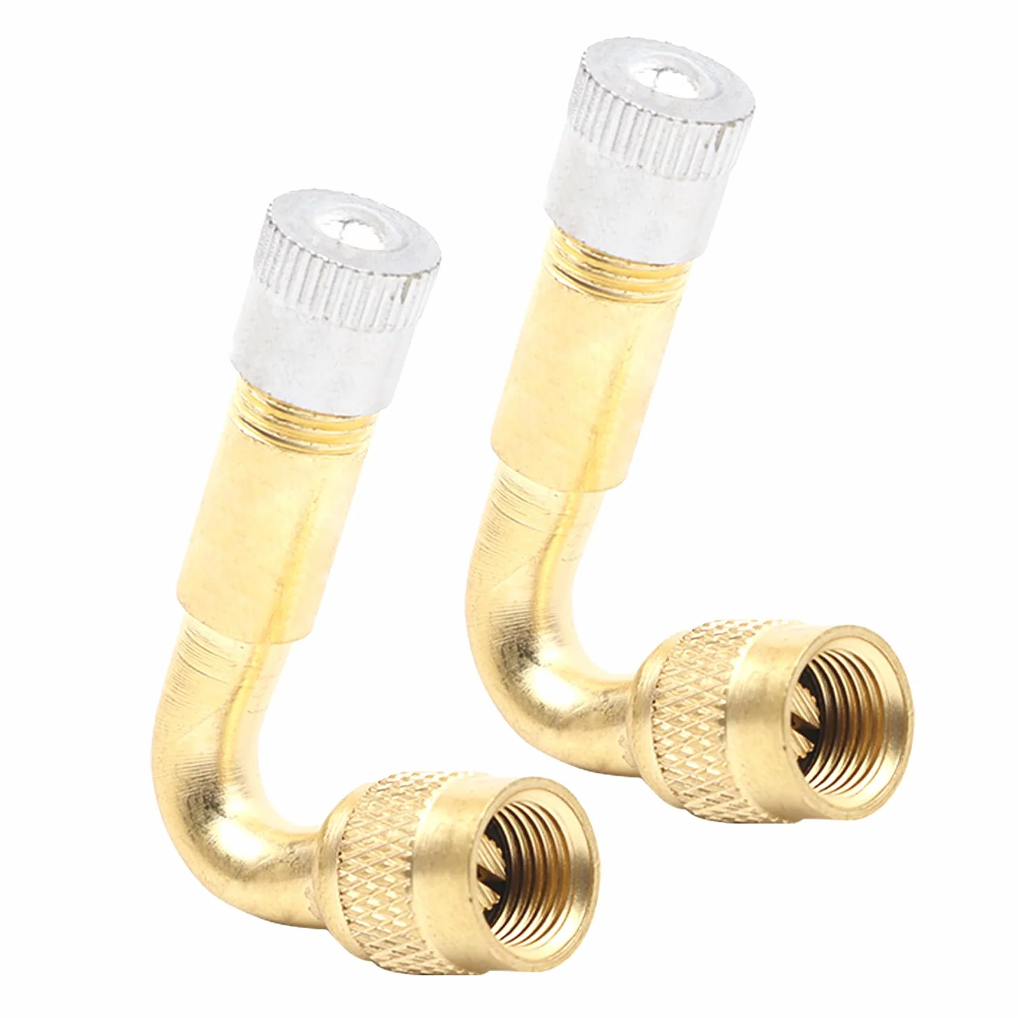 Prolunga per valvola con adattatore in rame, prolunga angolare per valvola automatica, prolunga per valvola pneumatici per auto, moto, bicicletta, scooter (45°)