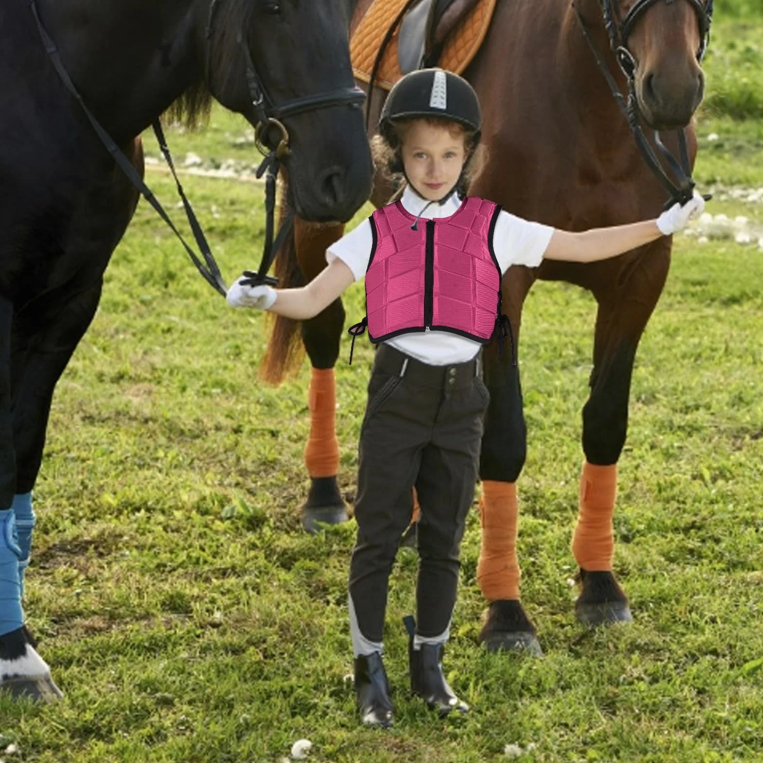 Gilet Equestre per Bambini, Gilet Equestre Professionale Unisex Imbottito in Eva di Sicurezza per Equitazione Protezione per Il Corpo per Ragazze e Ragazzi