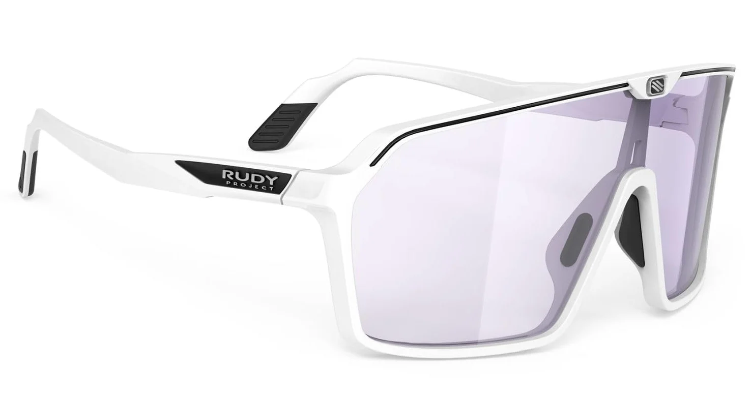 Rudy Project SPINSHIELD White Matte Impactx Photochromic 2Laser Purple Occhiali, Taglia Unica Unisex Adulti, bianco, Taglia unica