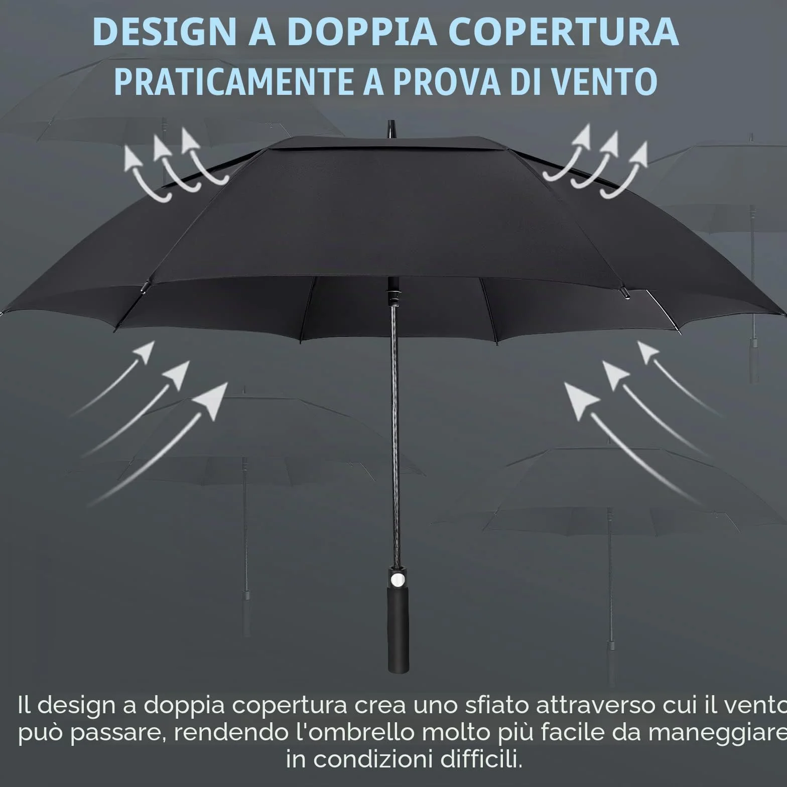 ZOMAKE Ombrello da Golf Grande 130/137/157/172cm Automatico Antivento Doppio Baldacchino Extra Large