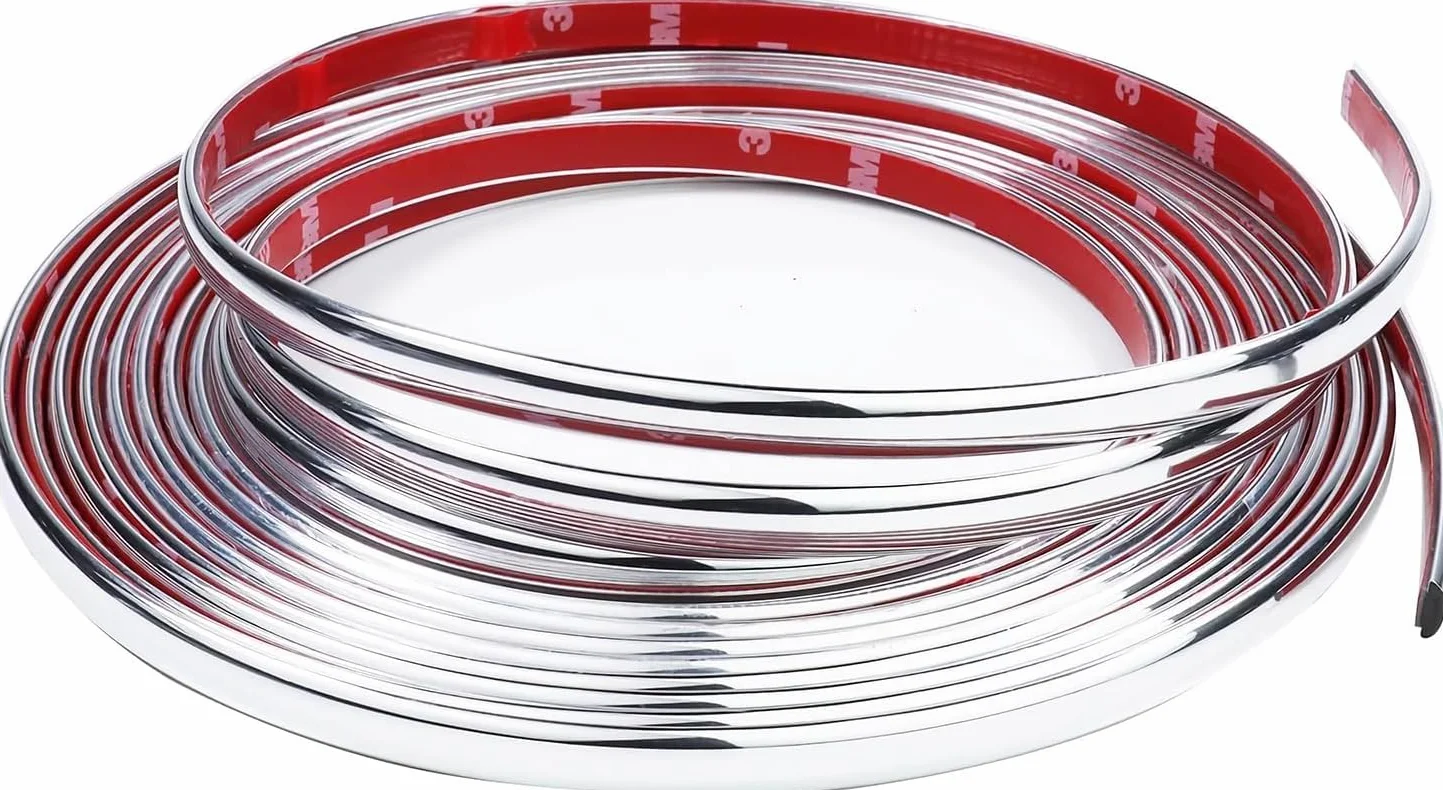 Striscia Adesiva Cromata Auto 6mm*5M Striscia Decorativa per Auto Cromata per la Decorazione Esterna dei Finestrini Della Carrozzeria (6mm*5M)