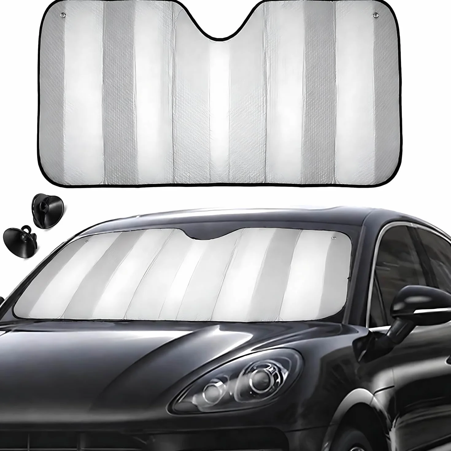 Parasole Auto Parabrezza Interno Pieghevole (130 * 60) – Protezione Sole UV, Riduce Calore, Adatta per La Maggior Parte dei Veicoli (Argento 130 * 60)