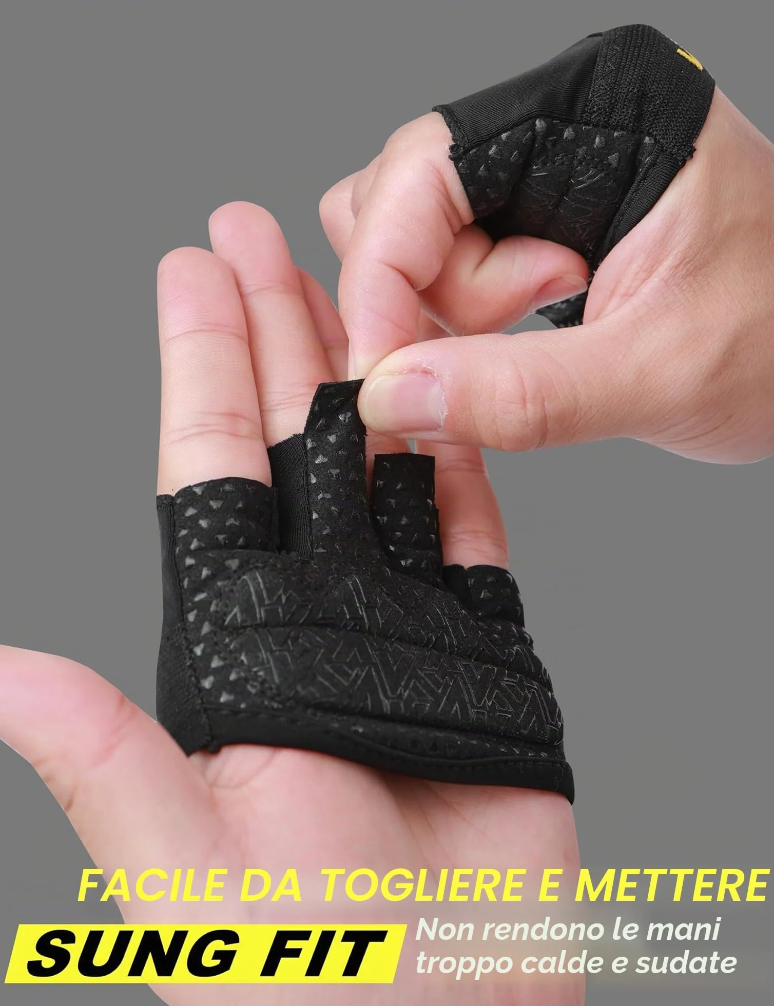 KUTOOK Guanti Palestra Antiscivolo Traspiranti per Pull-ups Bodybuilding Sollevamento Pesi