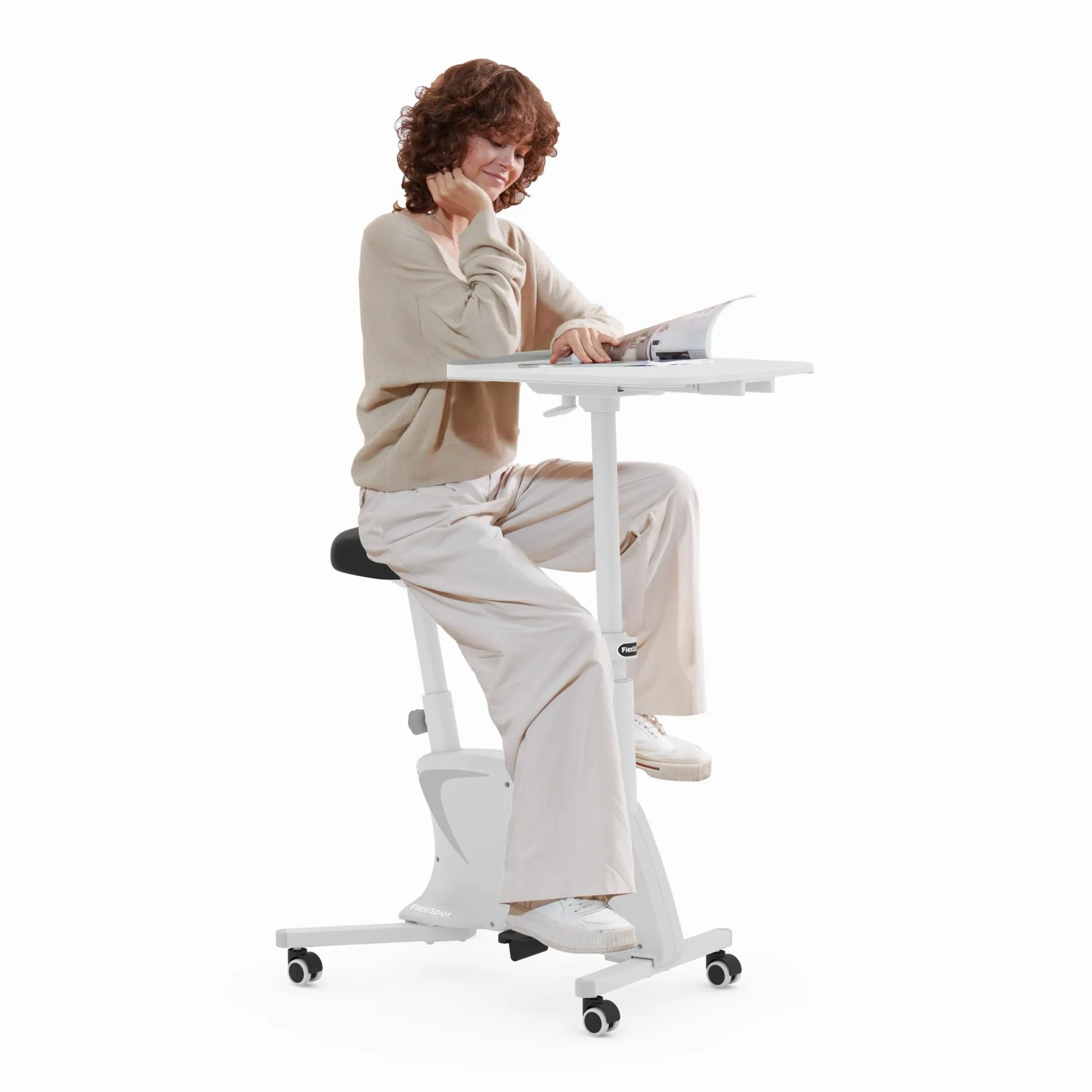 FlexiSpot V9 Lite Cyclette con Scrivania, Bicicletta da Fitness Portatile con Telaio Stabile e Funzionamento Silenzioso, per Casa e Esterni, Capacità 100 kg, Allenamento Aerobico
