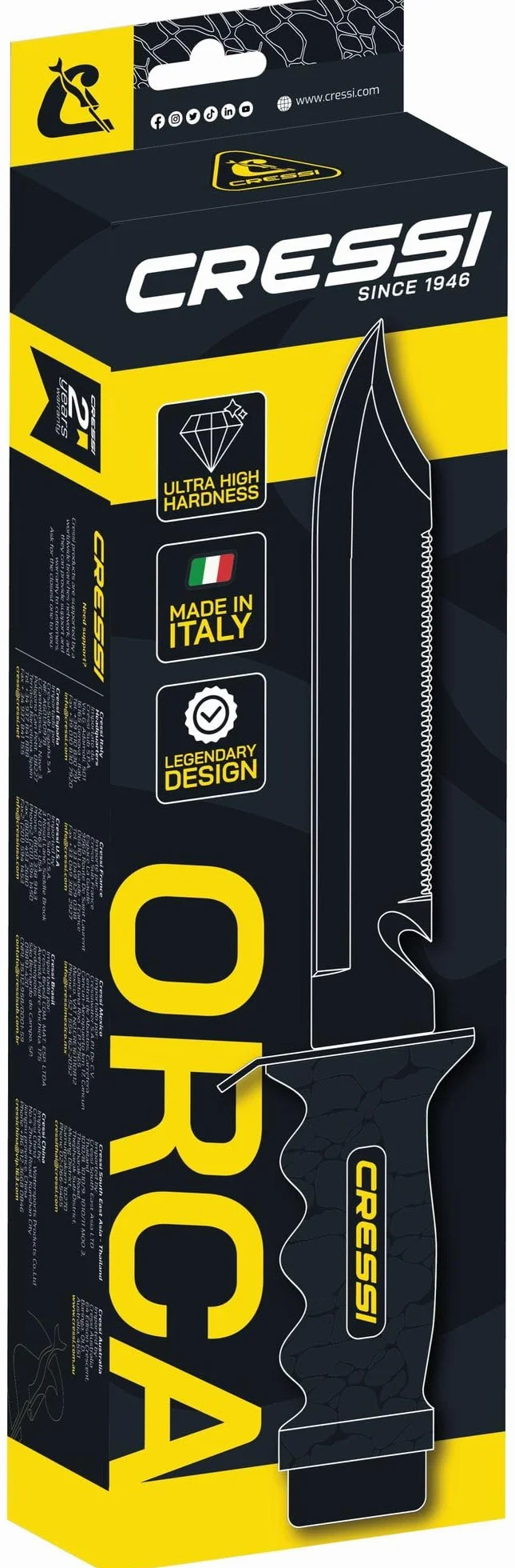 Cressi Orca Coltello Subacqueo Nero Adulto Unisex
