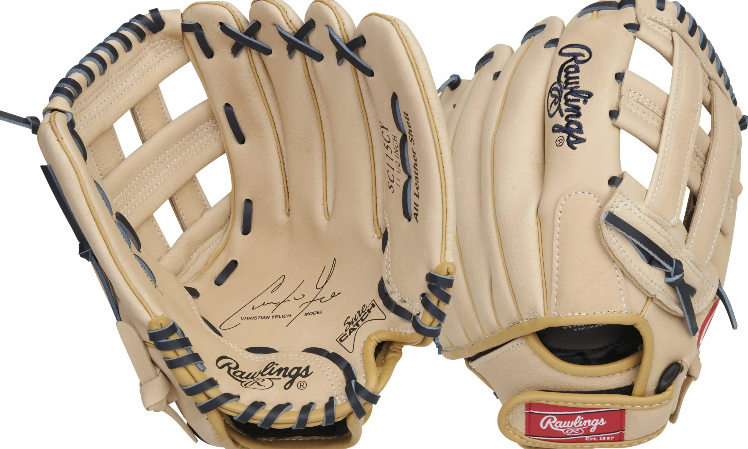 Rawlings Guanto da baseball Sure Catch T-Ball & Youth | Taglie 24,1 cm - 29,2 cm