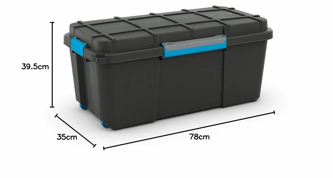 Prime Scuba-Set da immersione 65 litri nero a baule con ruote