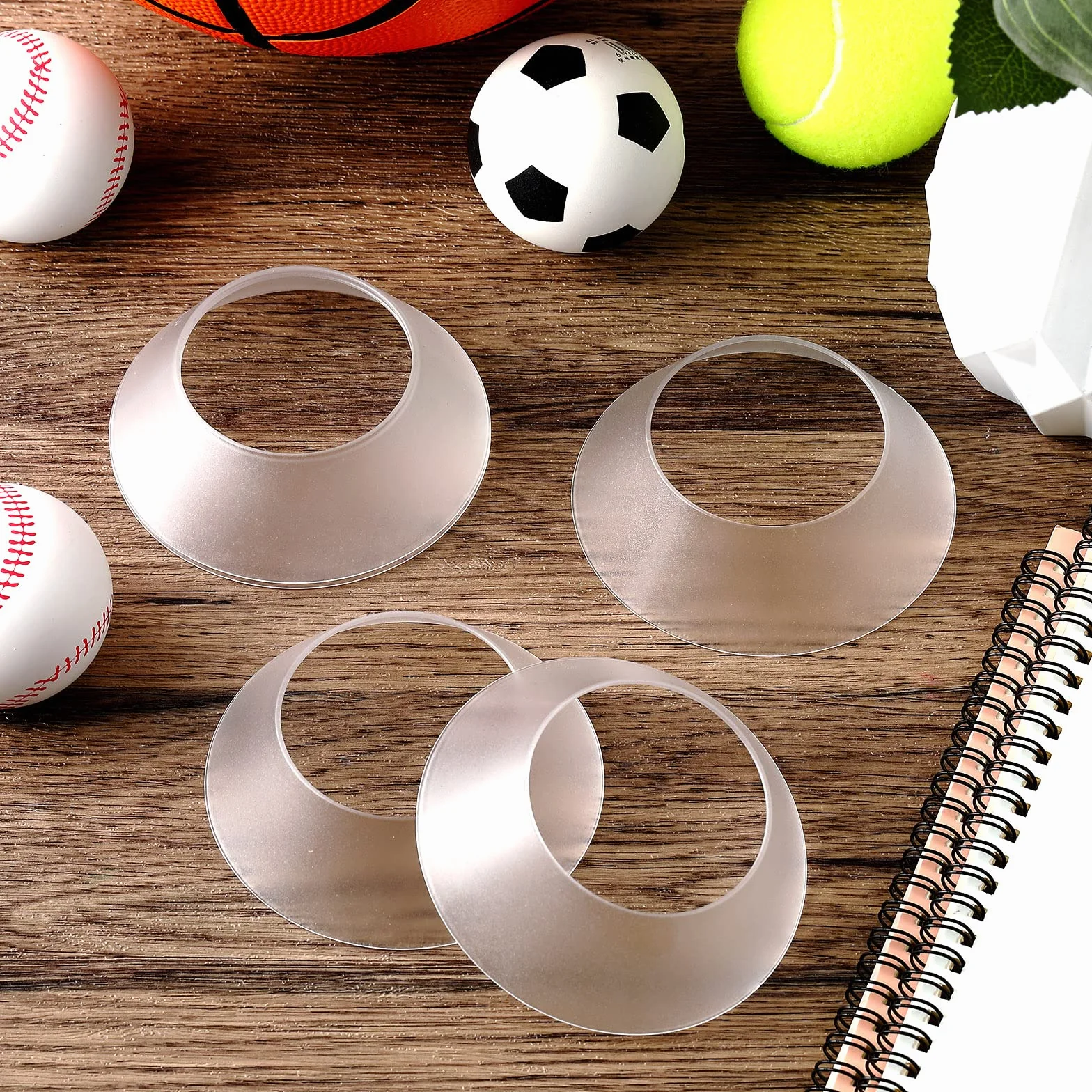 Supporto per Pallone Memorabilia Piedistallo per Sfera Stand Espositore per Porta Palla 6 Pezzi Trasparente